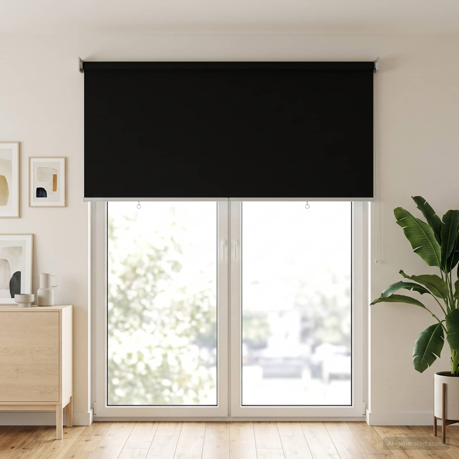 Roleta zaštita od UV zračenja Crna 100 x 230 cm Poliester