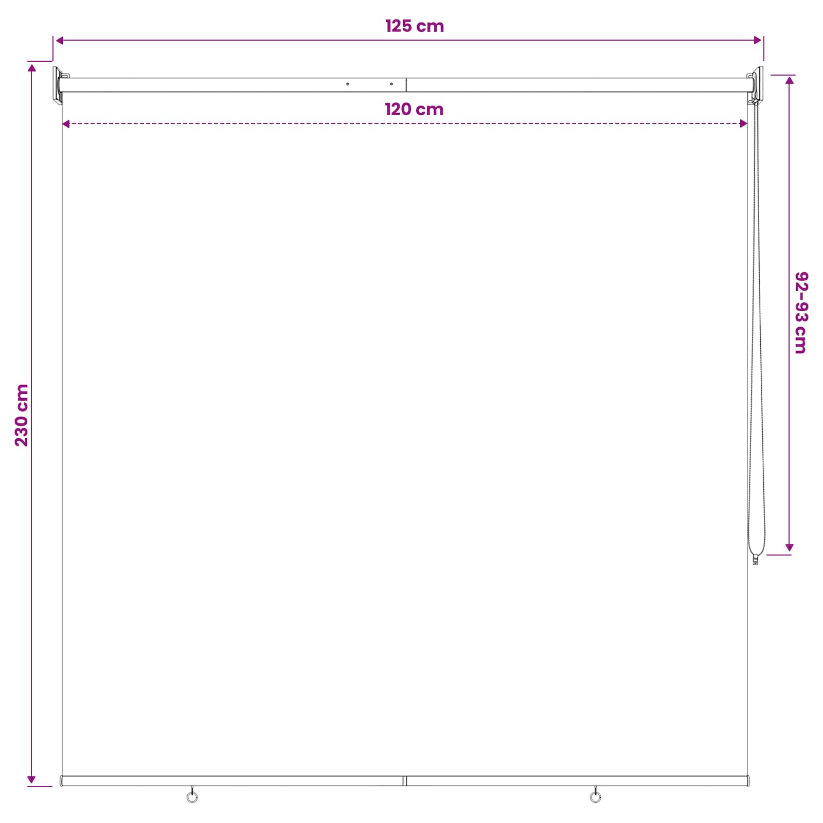 Roleta zaštita od UV zračenja Svjetlosiva 120 x 230 cm