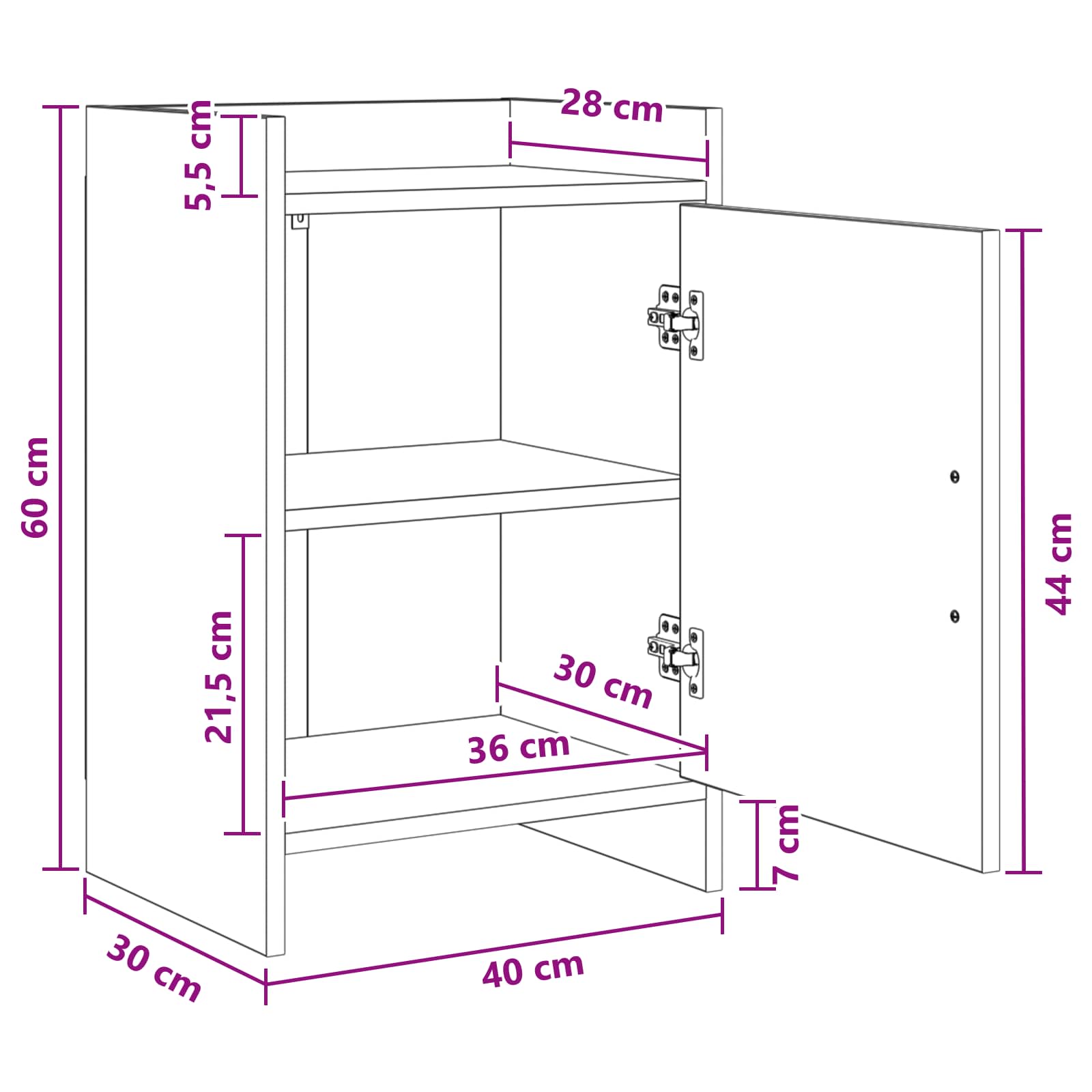 Noćni ormarići Crni hrast 40 x 30 x 60 cm Konstruirano drvo