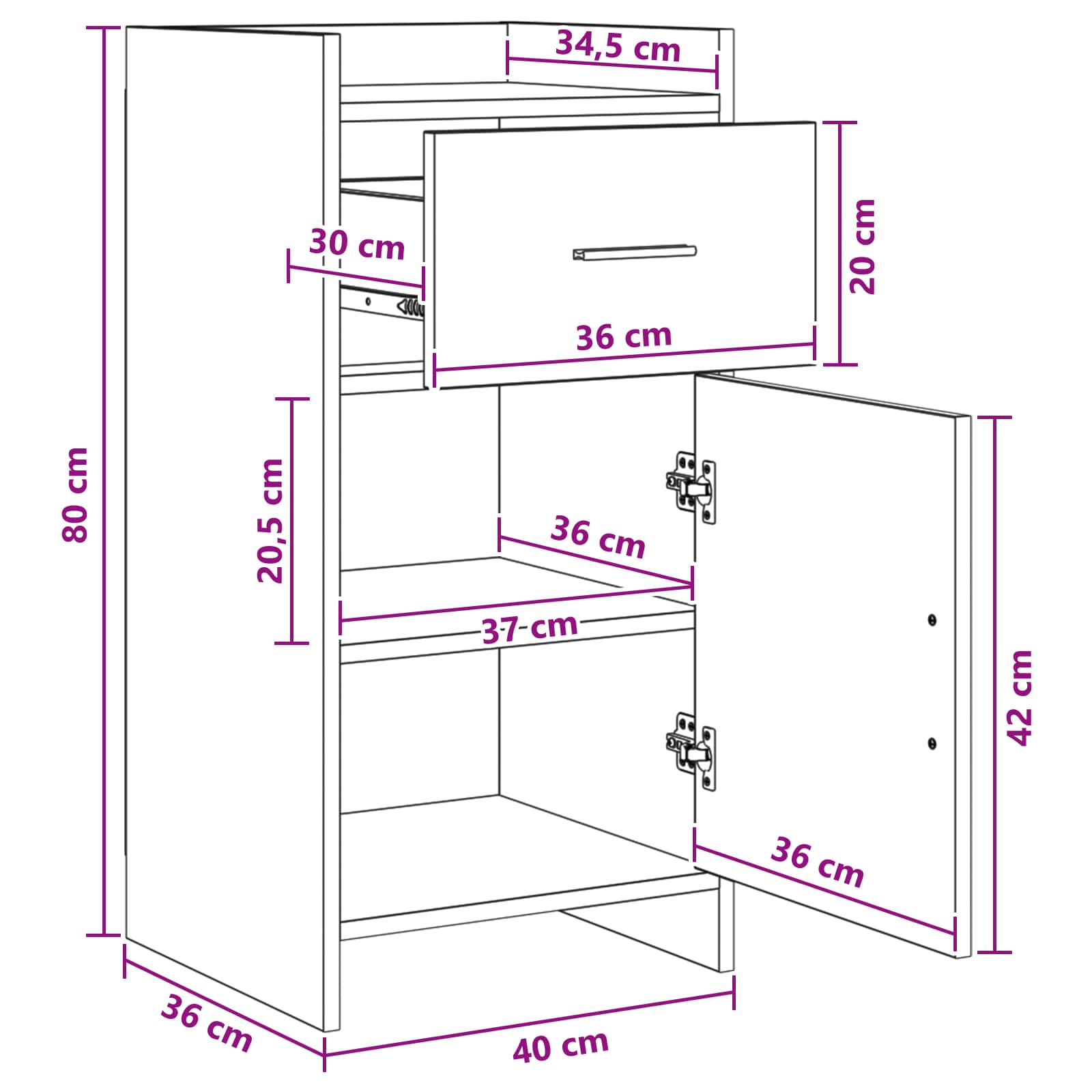 Kreveta Betonska siva 40 x 36 x 80 cm Konstruirano drvo