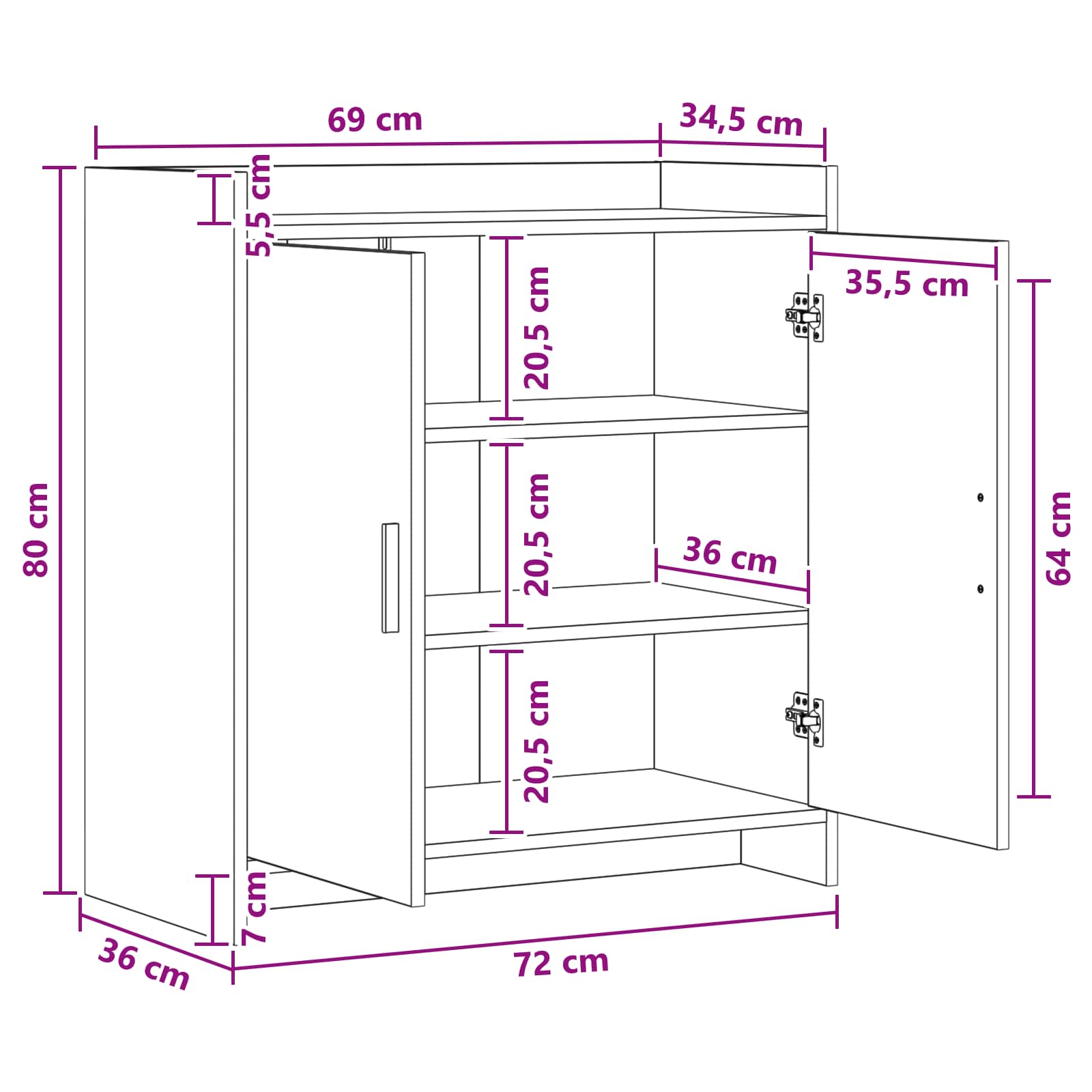 Kreveta Hrast sonoma 72 x 36 x 80 cm Konstruirano drvo