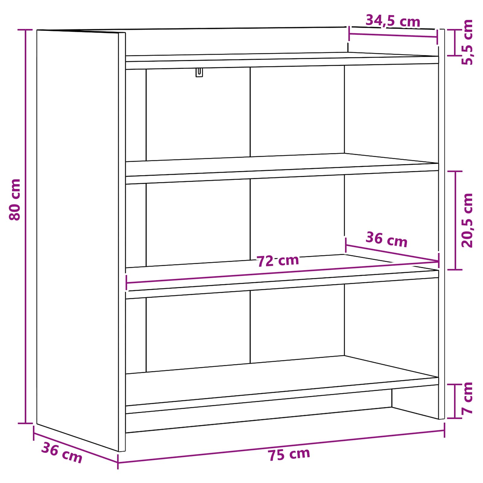 Kreveta Hrast sonoma 75 x 36 x 80 cm Konstruirano drvo