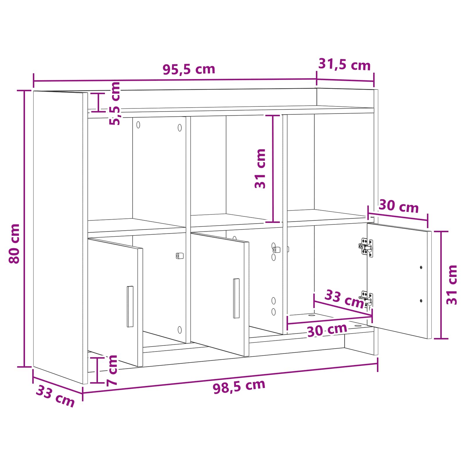 Kreveta Dimljeni hrast 98,5 x 33 x 80 cm Konstruirano drvo