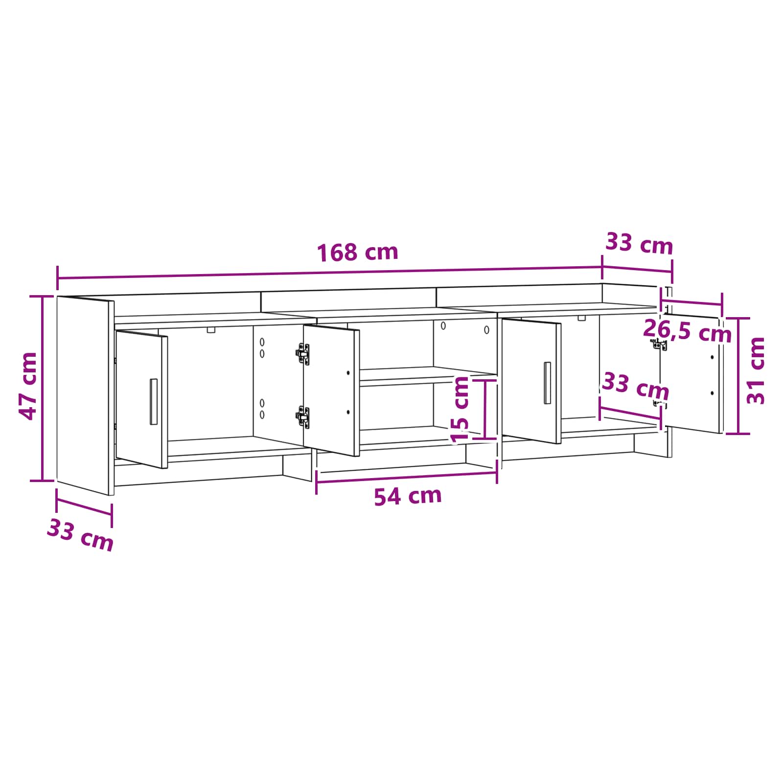 TV ormar 168 x 33 x 47 cm Hrast artisan Konstruirano drvo