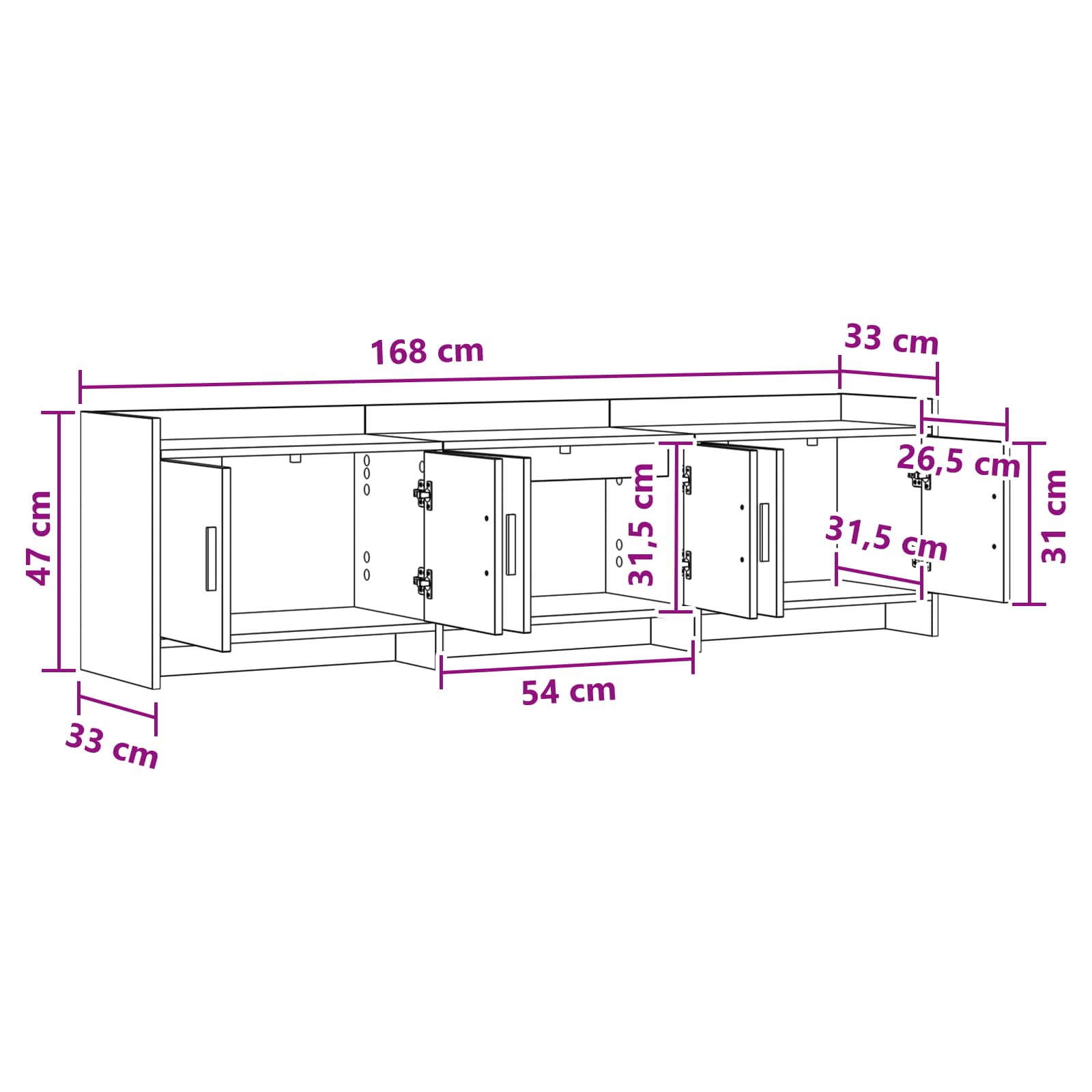 TV ormar 168 x 33 x 47 cm Staro drvo Konstruirano drvo