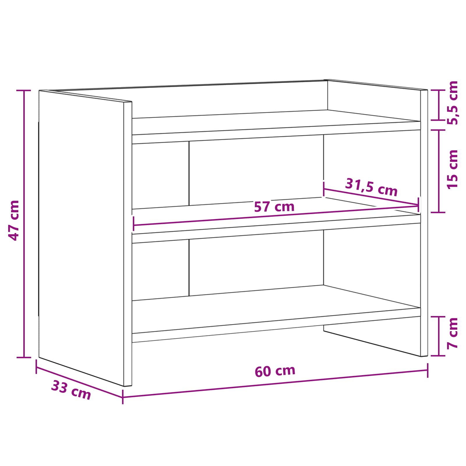 TV ormar 60 x 33 x 47 cm Hrast artisan Konstruirano drvo