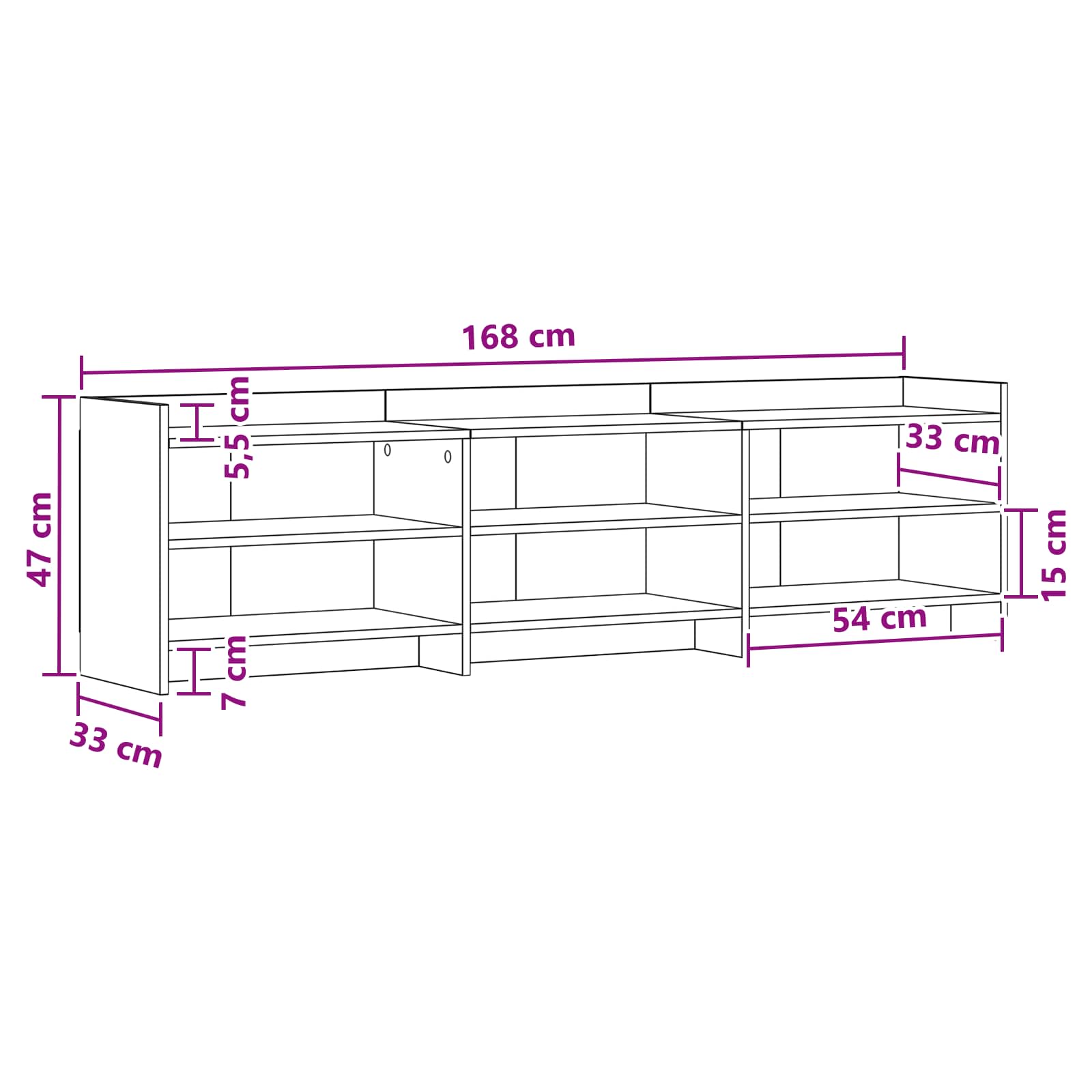 TV ormar 168 x 33 x 47 cm Staro drvo Konstruirano drvo