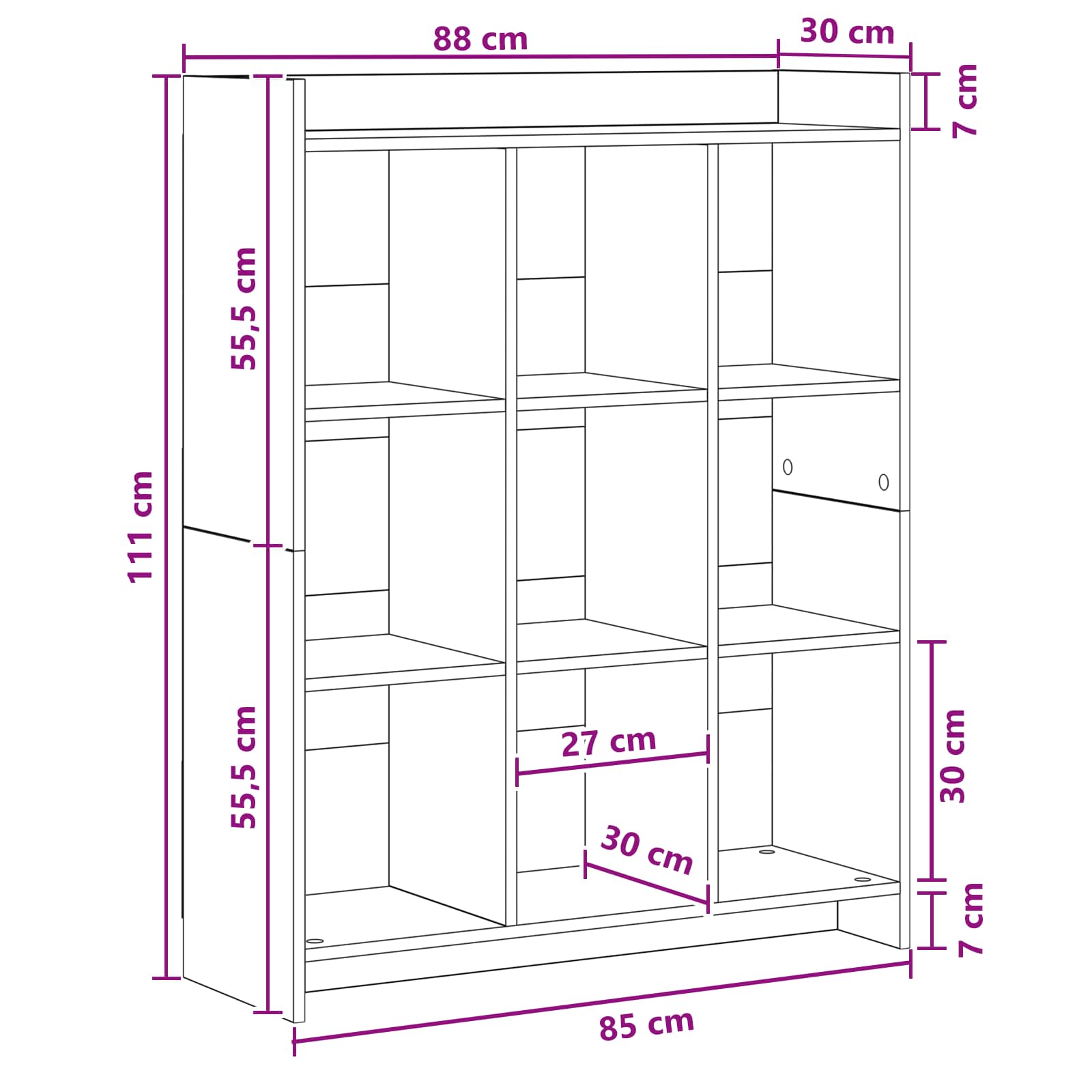 Police za knjige Hrast sonoma 87,5 x 30 x 111 cm