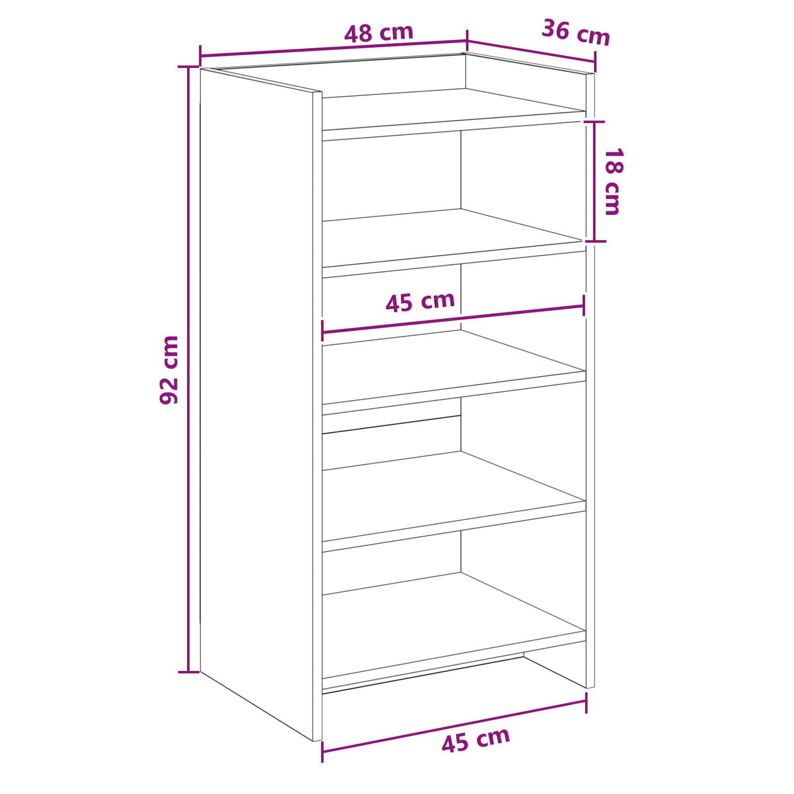 Ormar za cipele Siva Sonoma 48 x 36 x 92 cm Konstruirano drvo