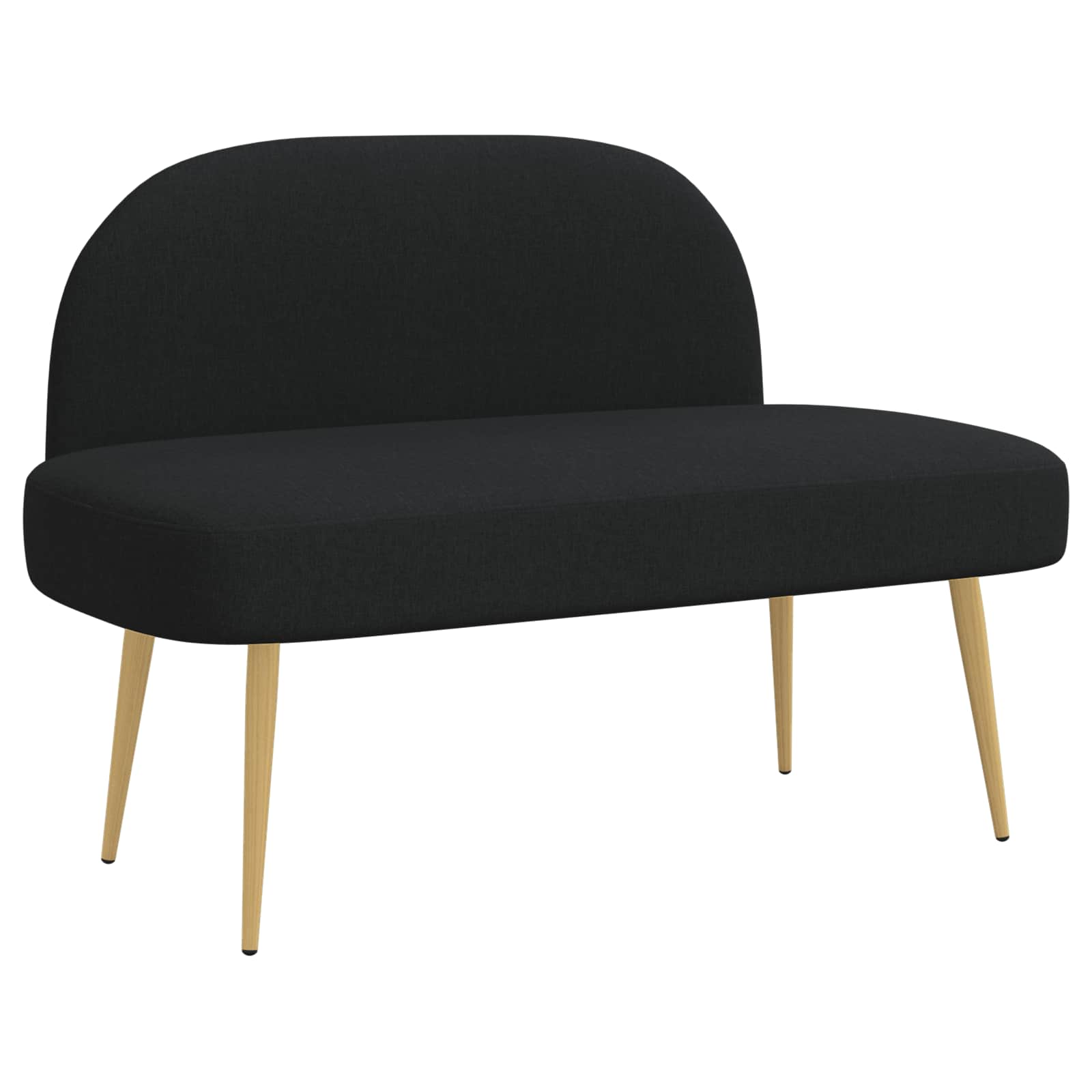Oblikovana klupa s naslonjačem Crna 110 x 60 x 76 cm Poliester