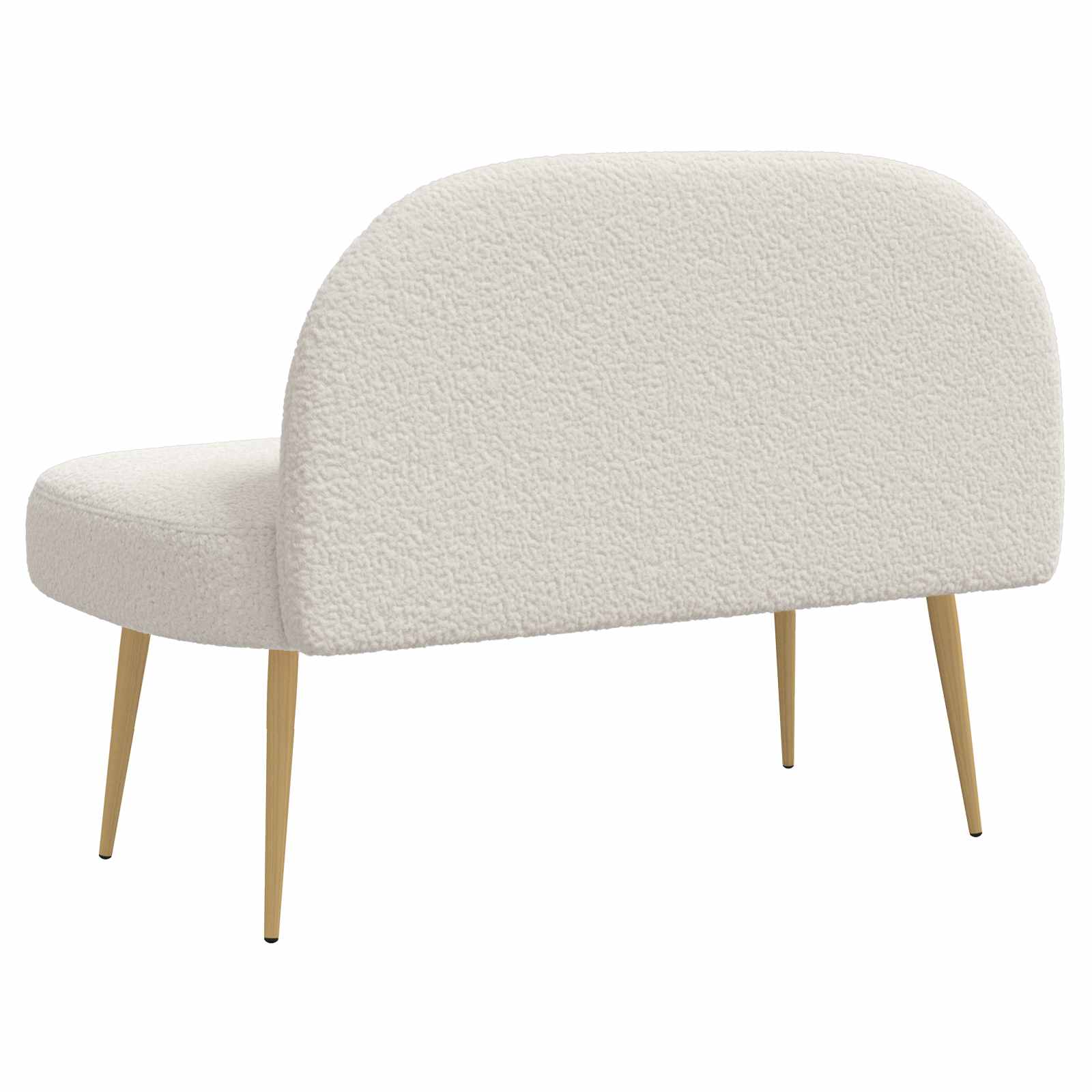 Oblikovana klupa s naslonjačem Krem 110 x 60 x 76 cm Bouclé