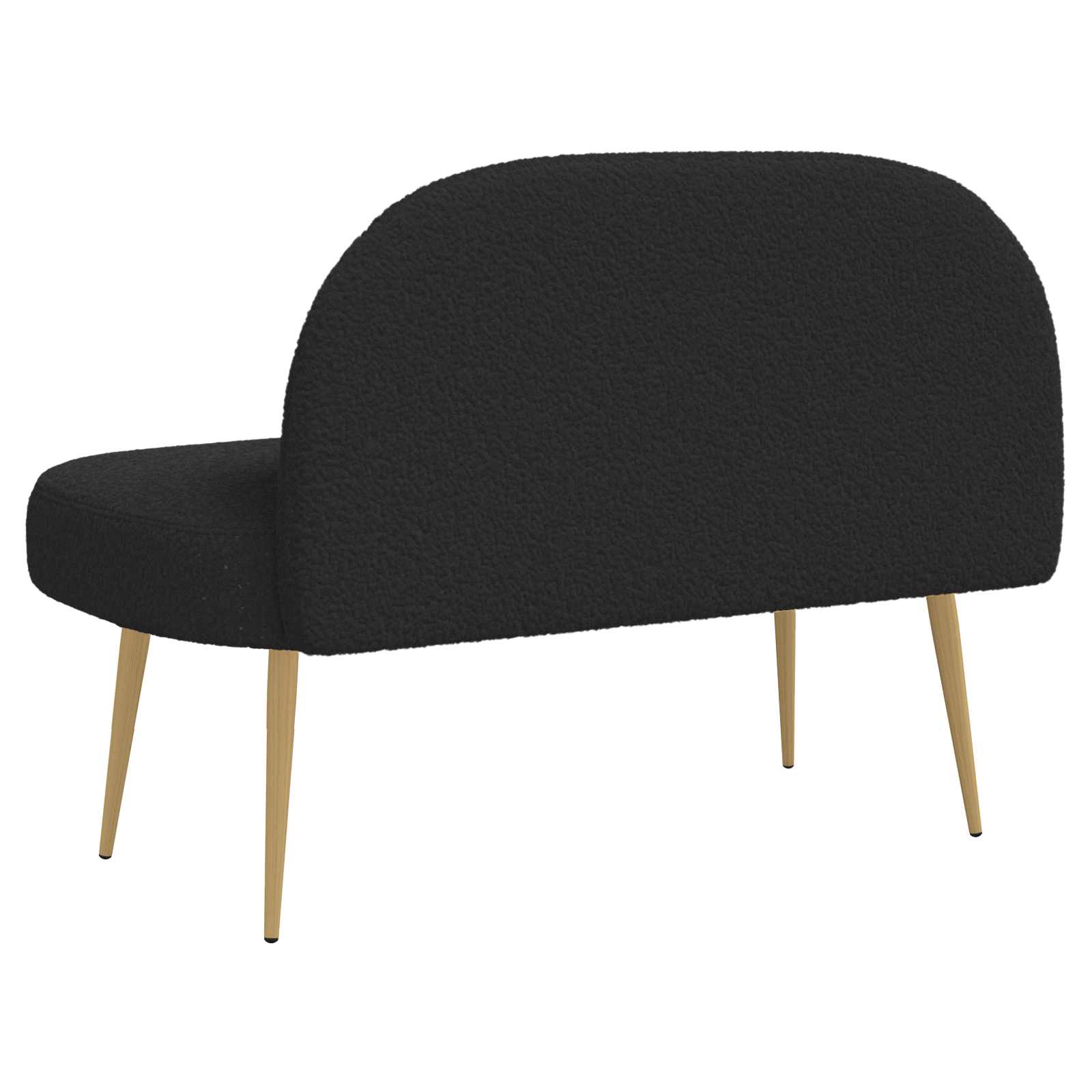 Oblikovana klupa s naslonjačem Crna 110 x 60 x 76 cm Bouclé