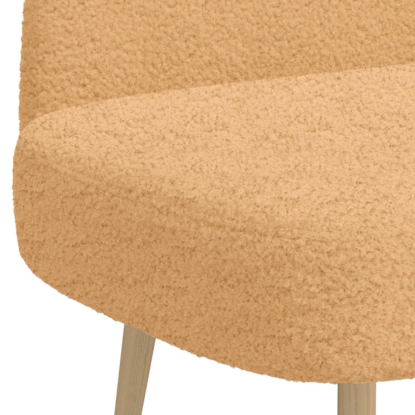 Oblikovana klupa s naslonjačem Bež 110 x 60 x 76 cm Bouclé