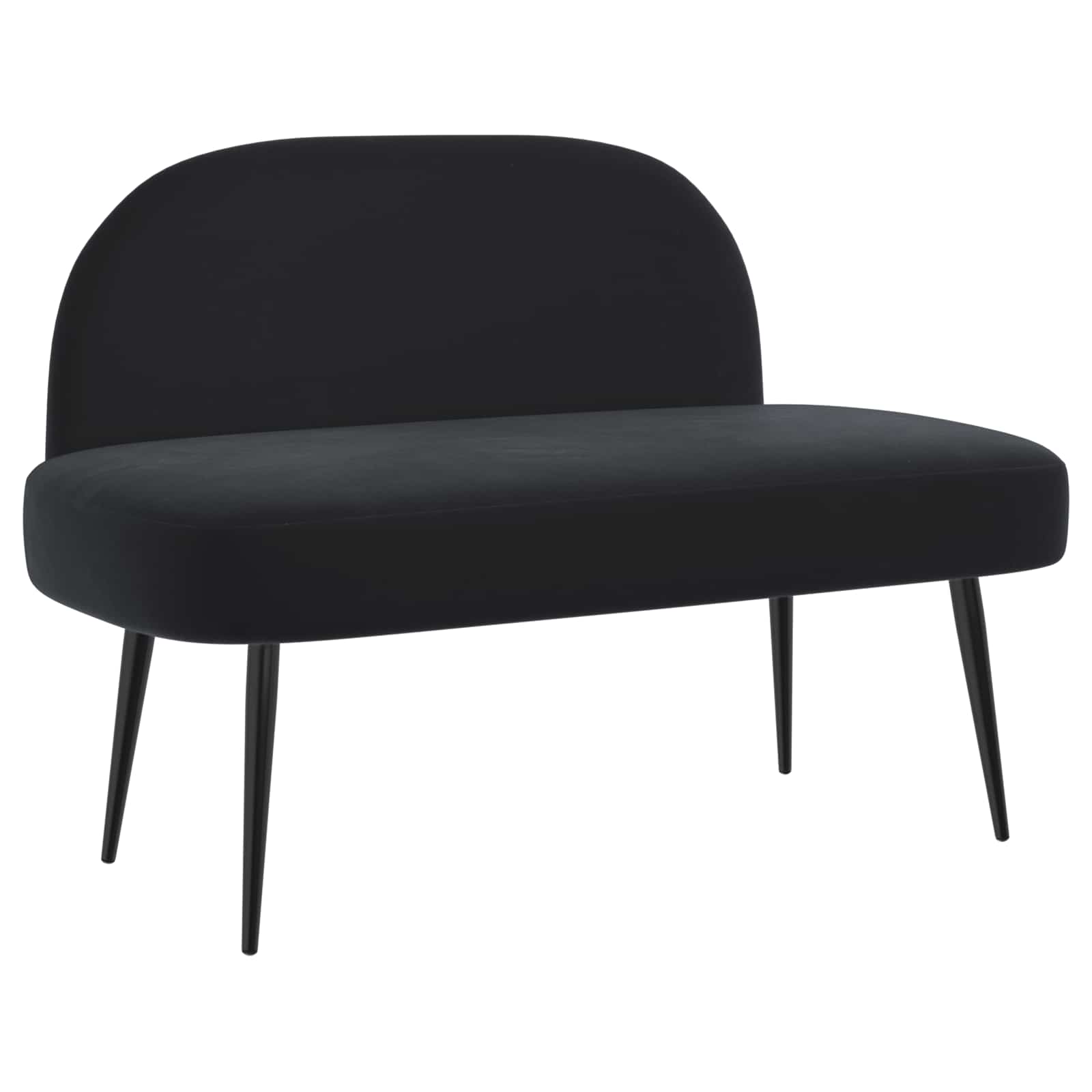 Oblikovana klupa s naslonjačem Crna 110 x 60 x 76 cm Baršun