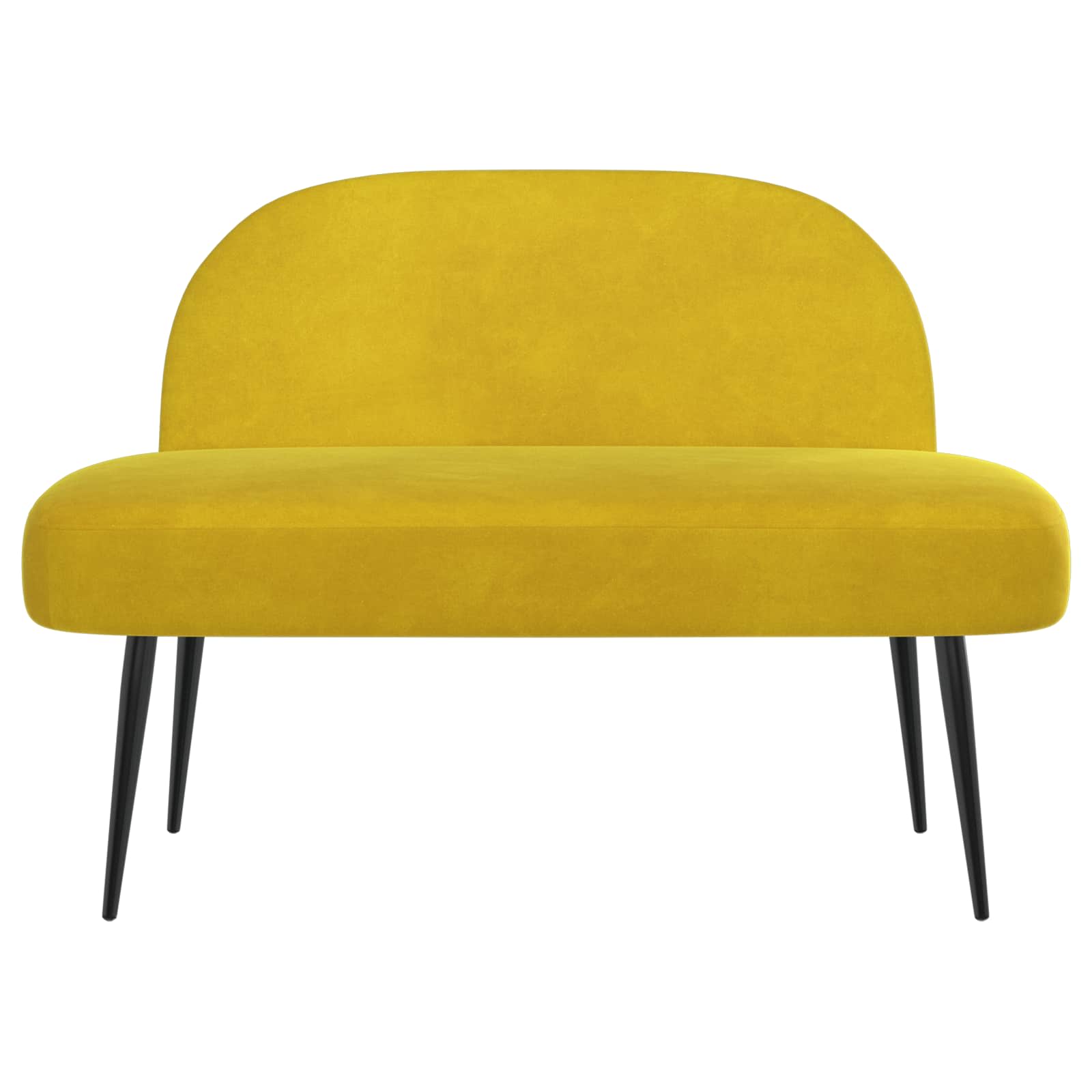 Oblikovana klupa s naslonjačem Žuta 110 x 60 x 76 cm Baršun