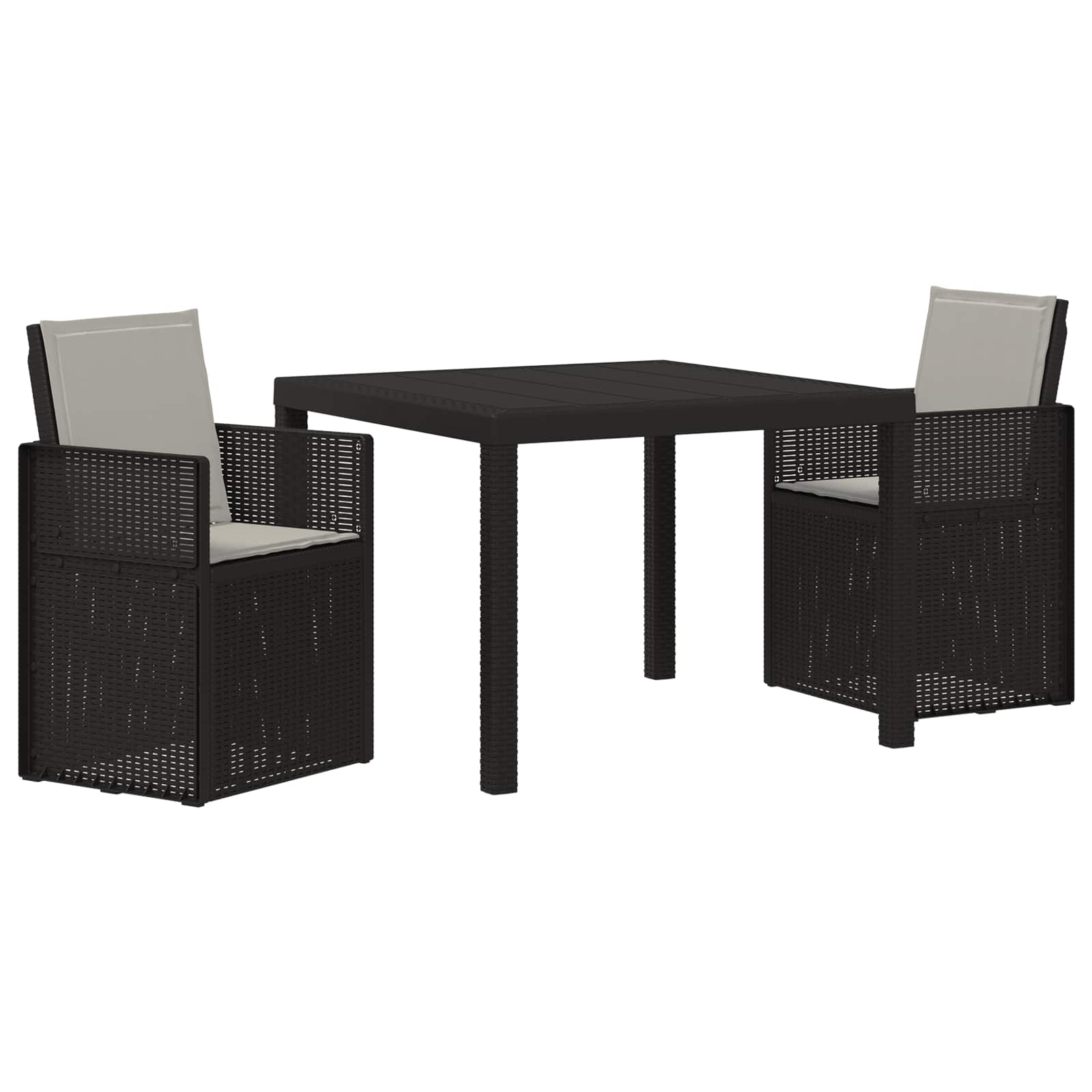 Vrtni set za objed s jastukom 3 pcs Antracit i Svjetlosiva PP