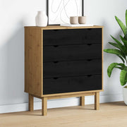 Komoda OTTA Crna 76,5 x 39,5 x 90 cm Masivna borovina