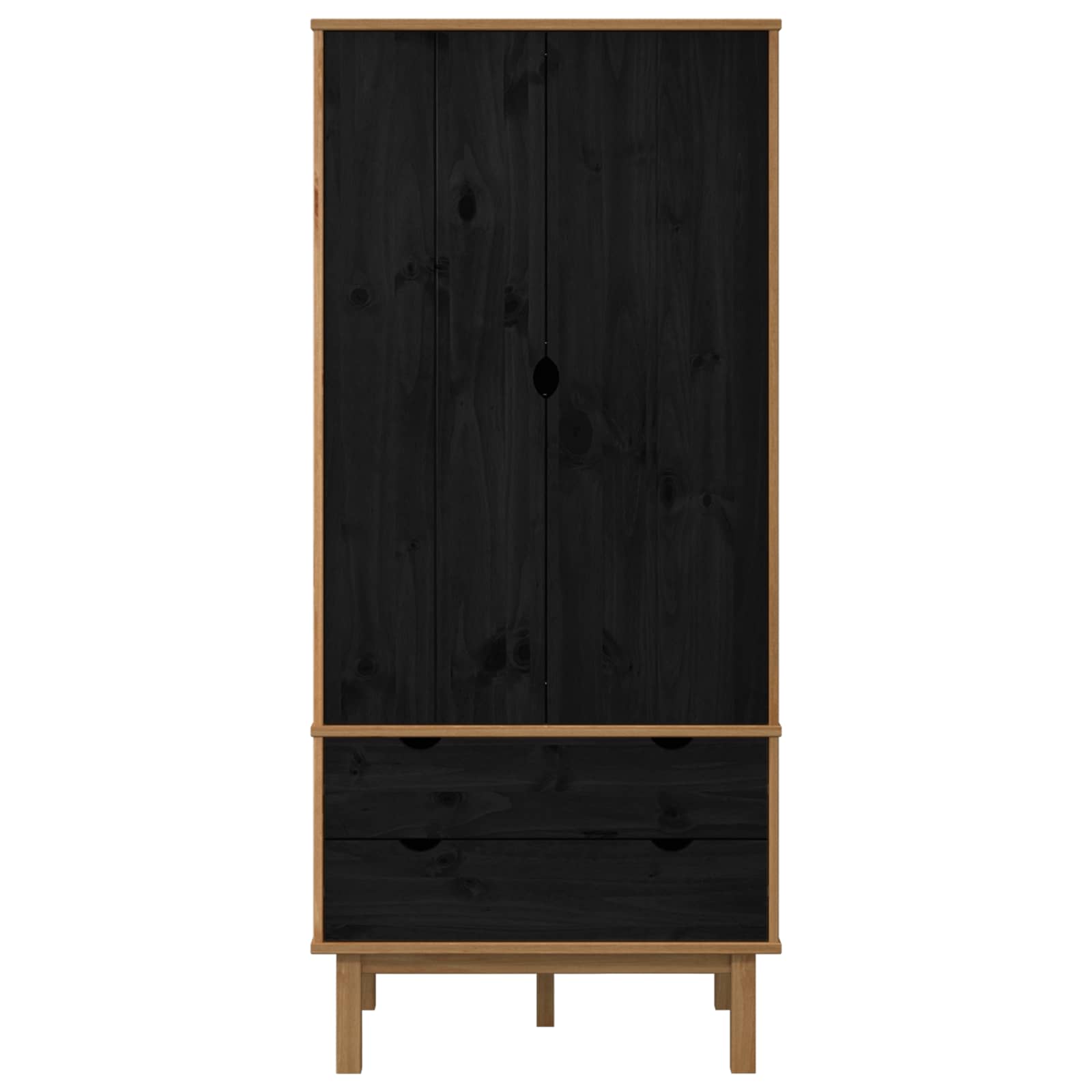 Ormarić s vratima OTTA Crna 76,5 x 53 x 172 cm Masivna borovina