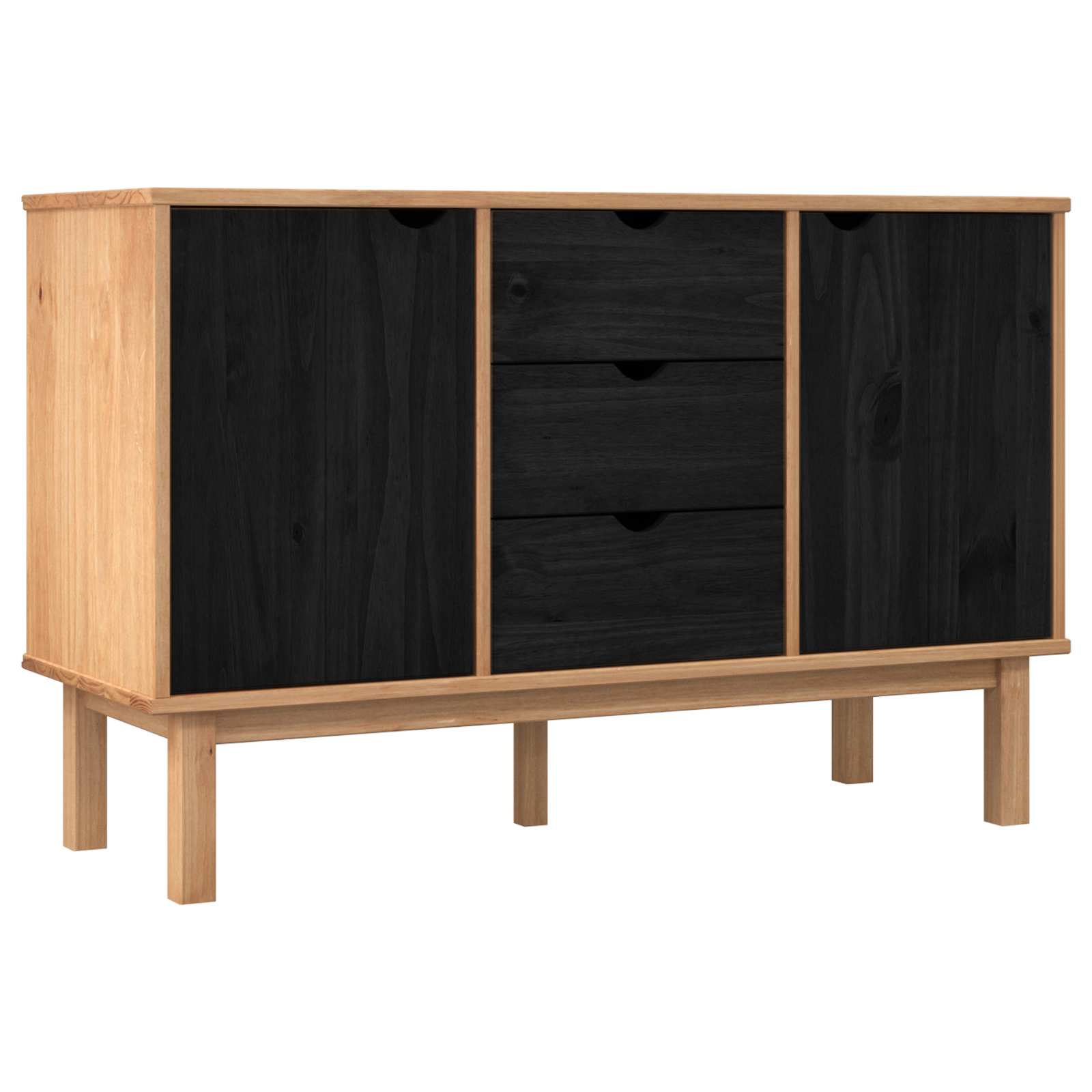 Kreveta OTTA Crna 113,5 x 43 x 73 cm Masivna borovina