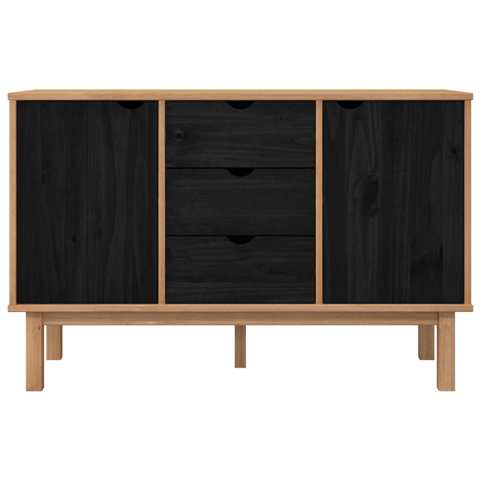 Kreveta OTTA Crna 113,5 x 43 x 73 cm Masivna borovina