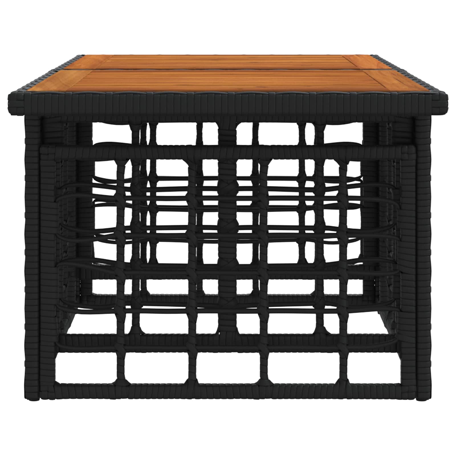 Stol za vrt Crna i prirodna 100 x 55 x 37 cm PE Rattan i Staklo