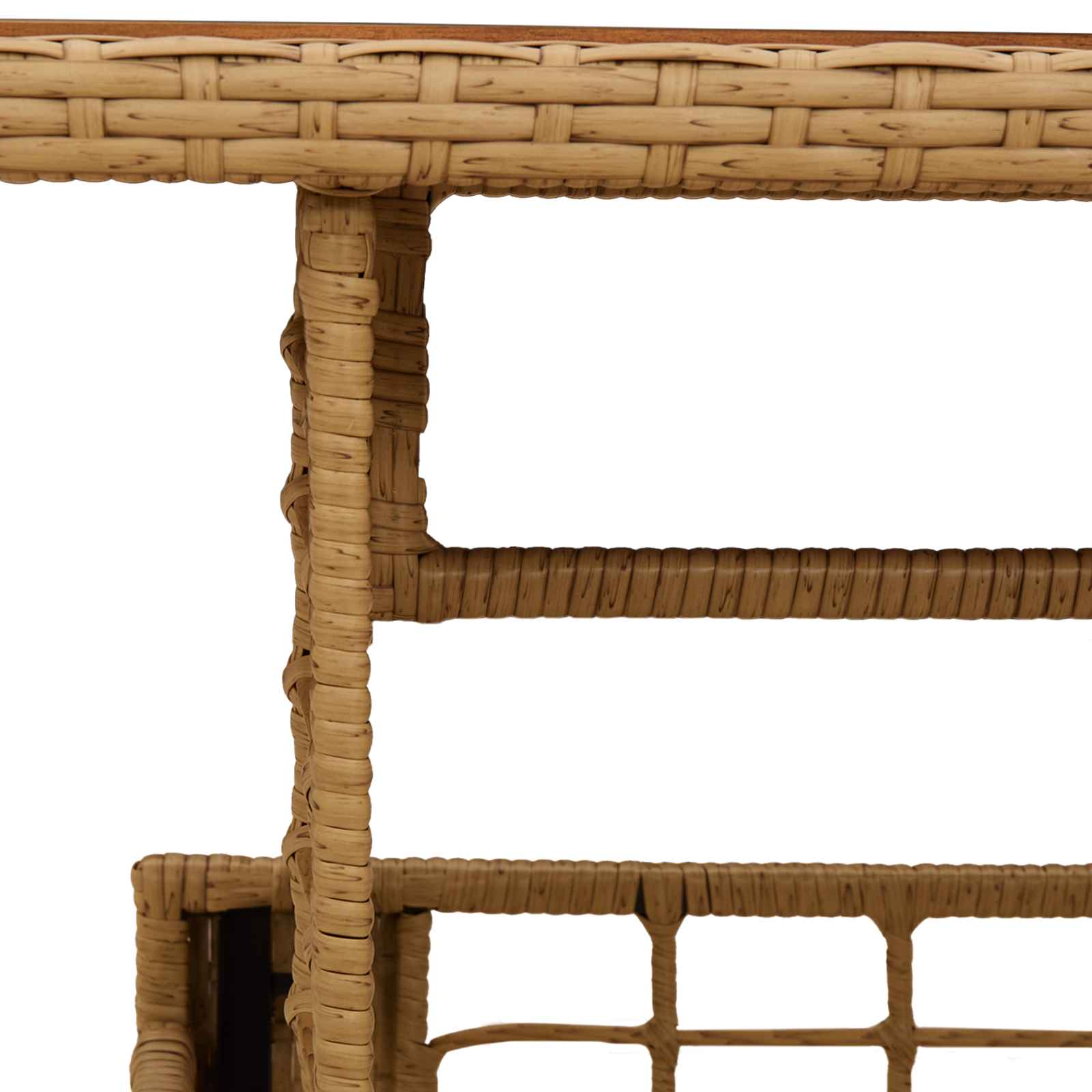 Stol za vrt Prirodna 100 x 55 x 37 cm PE Rattan i Staklo