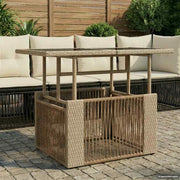 Stol za vrt Bež 100 x 55 x 37 cm PE Rattan i Staklo