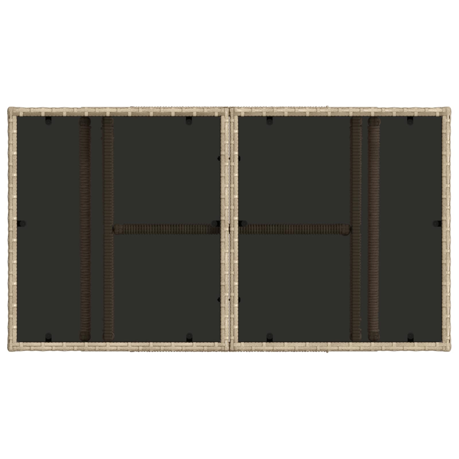 Stol za vrt Bež 100 x 55 x 37 cm PE Rattan i Staklo
