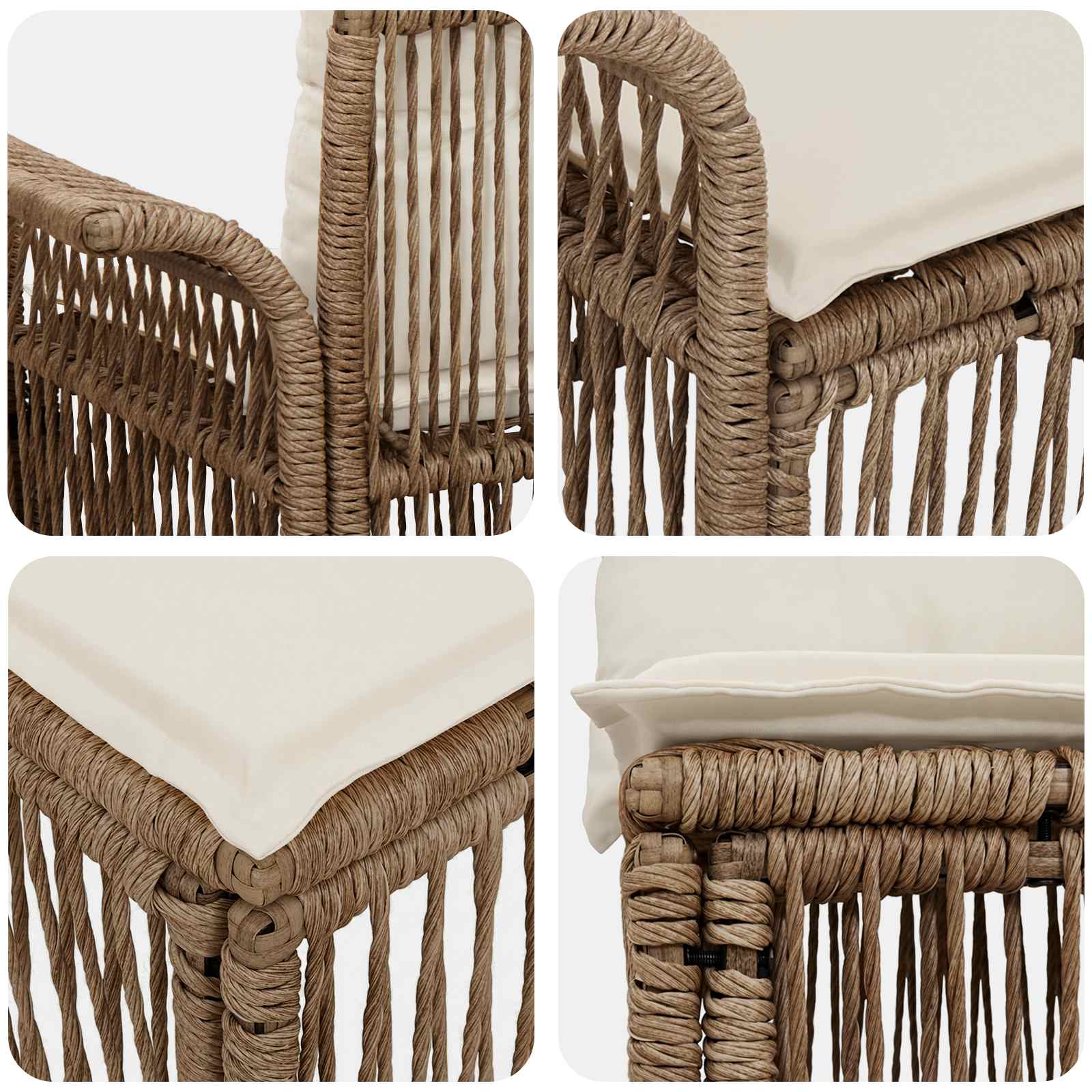 Sjedeća garnitura za vrt 3 pcs Bež poliratan