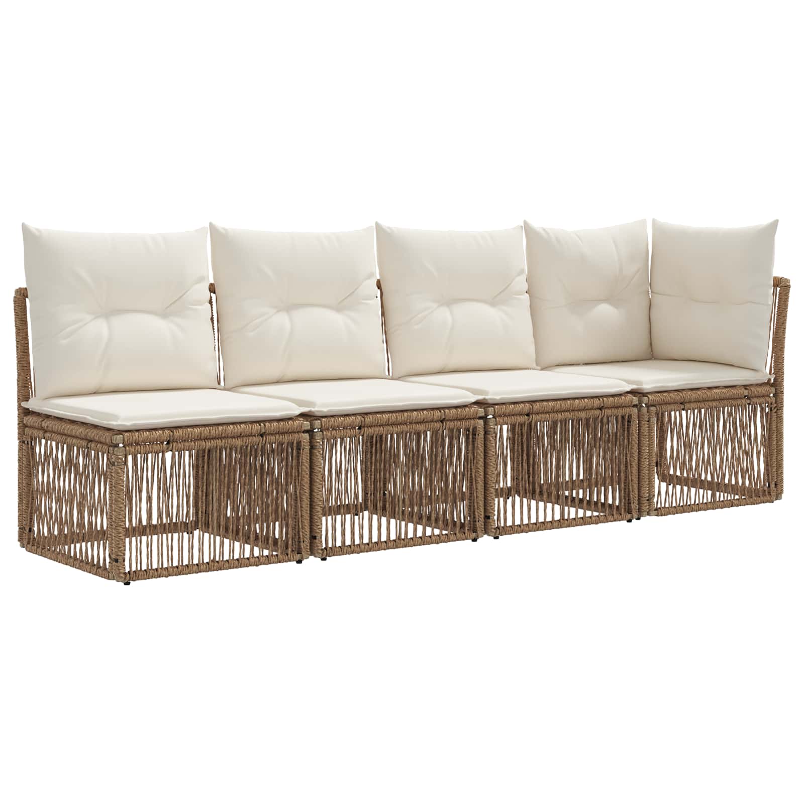 Sjedeća garnitura za vrt 12 pcs Bež i krem bijela poliratan