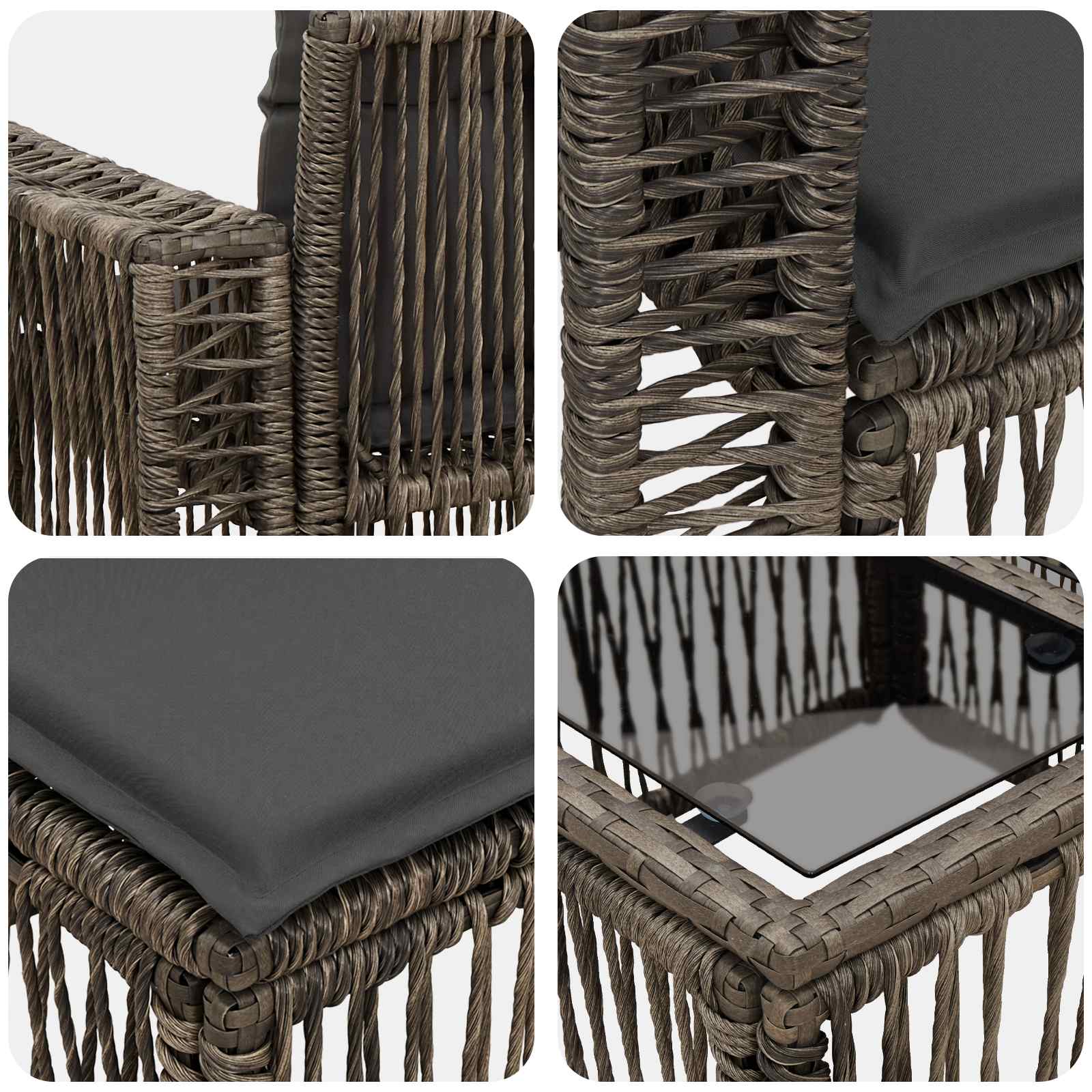 Sjedeća garnitura za vrt 11 pcs Siva i tamno siva poliratan