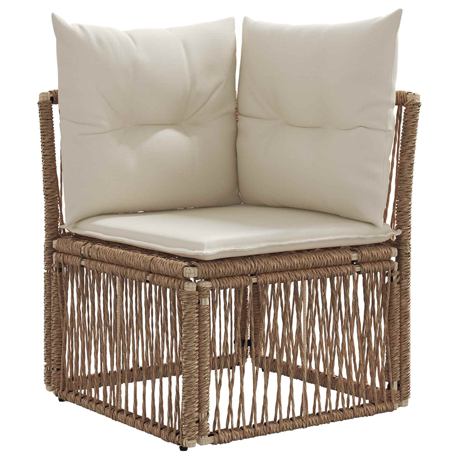 Sjedeća garnitura za vrt 14 pcs Bež i krem bijela poliratan