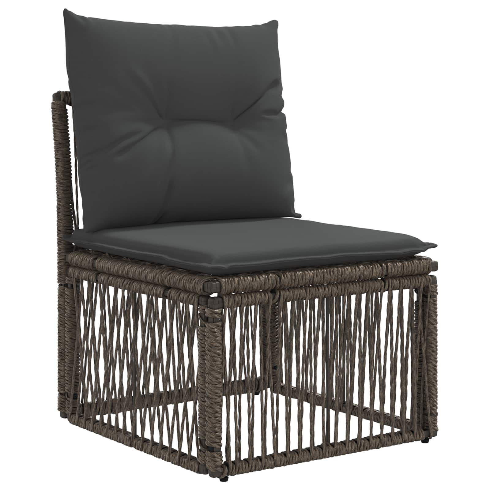Sjedeća garnitura za vrt 14 pcs Siva i tamno siva poliratan