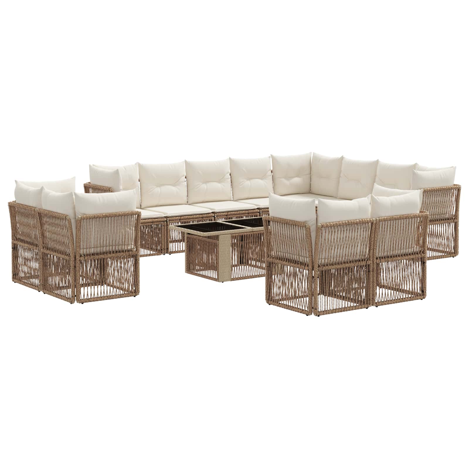 Sjedeća garnitura za vrt 13 pcs poliratan