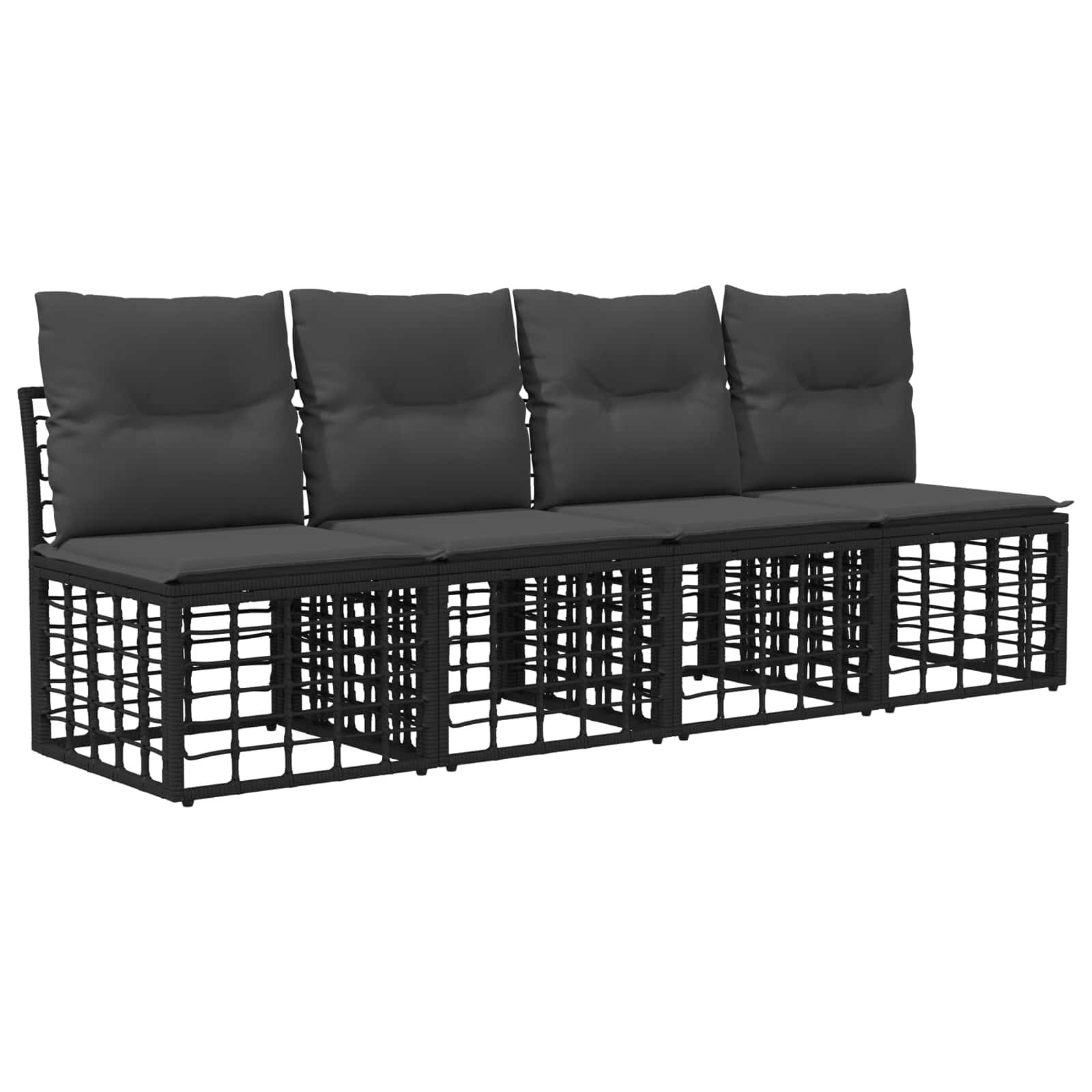 Set vanjskih sofa 14 pcs Crna i tamno siva Poliester