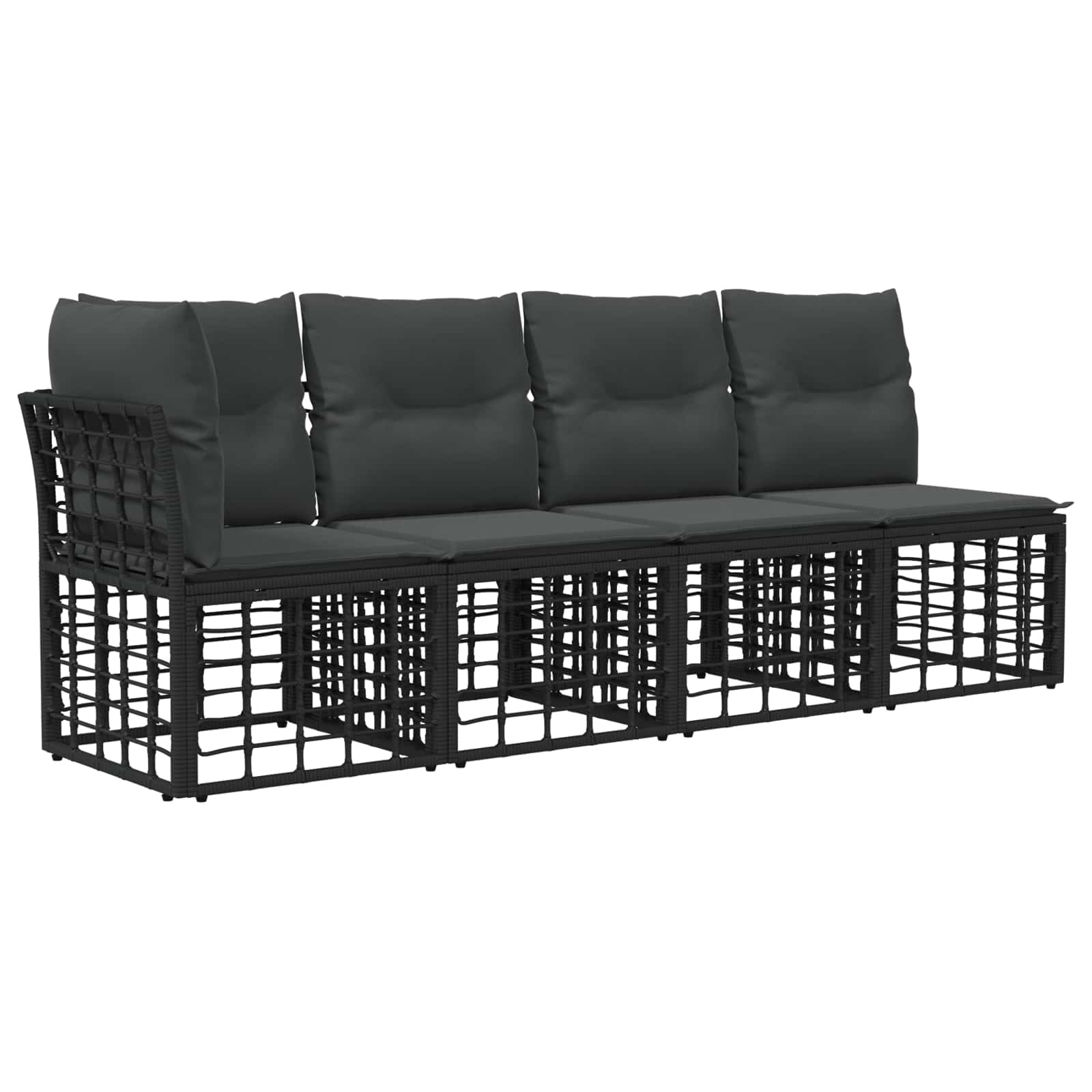 Set vanjskih sofa 14 pcs Crna i tamno siva Poliester