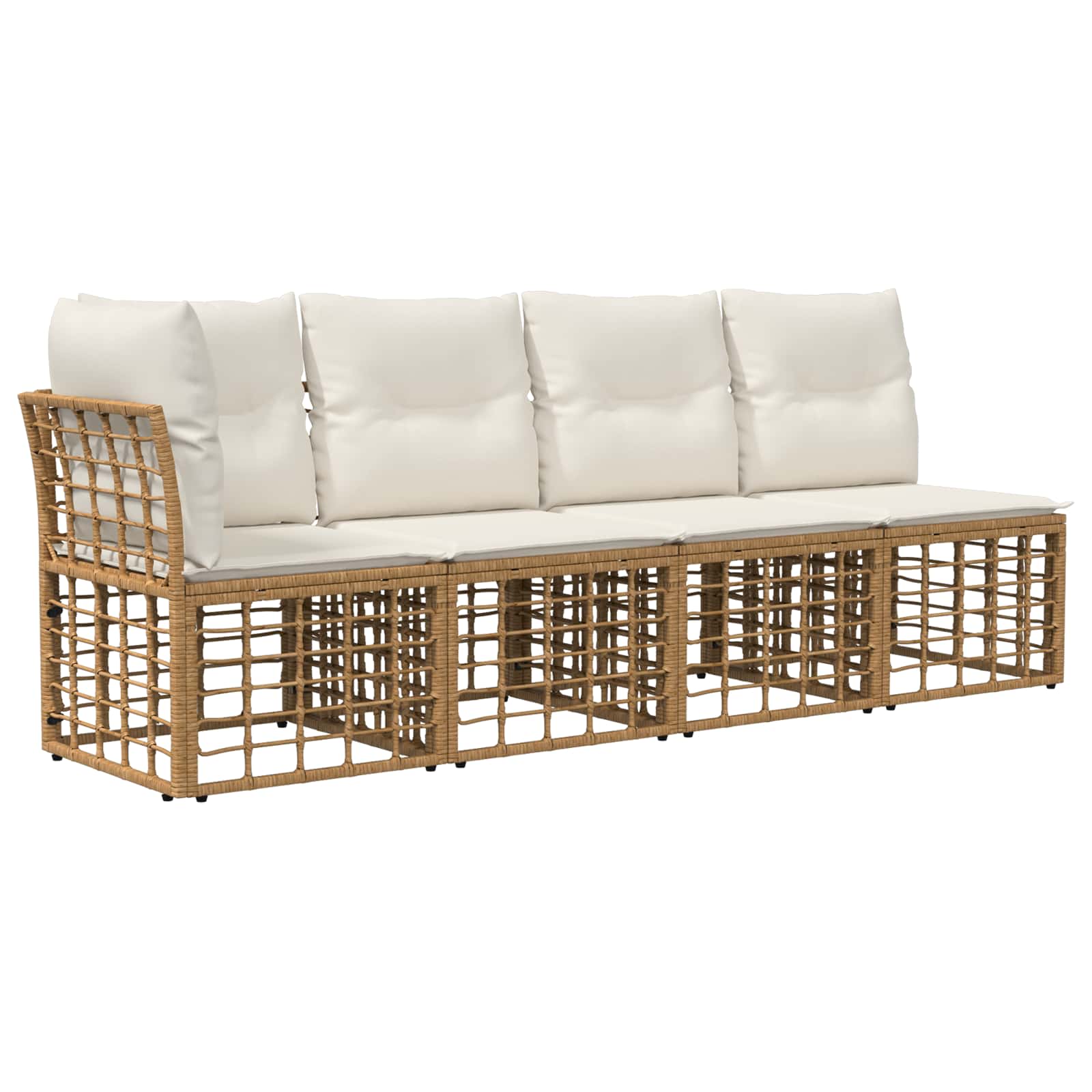Set vanjskih sofa 14 pcs Prirodna i krema bijela Poliester