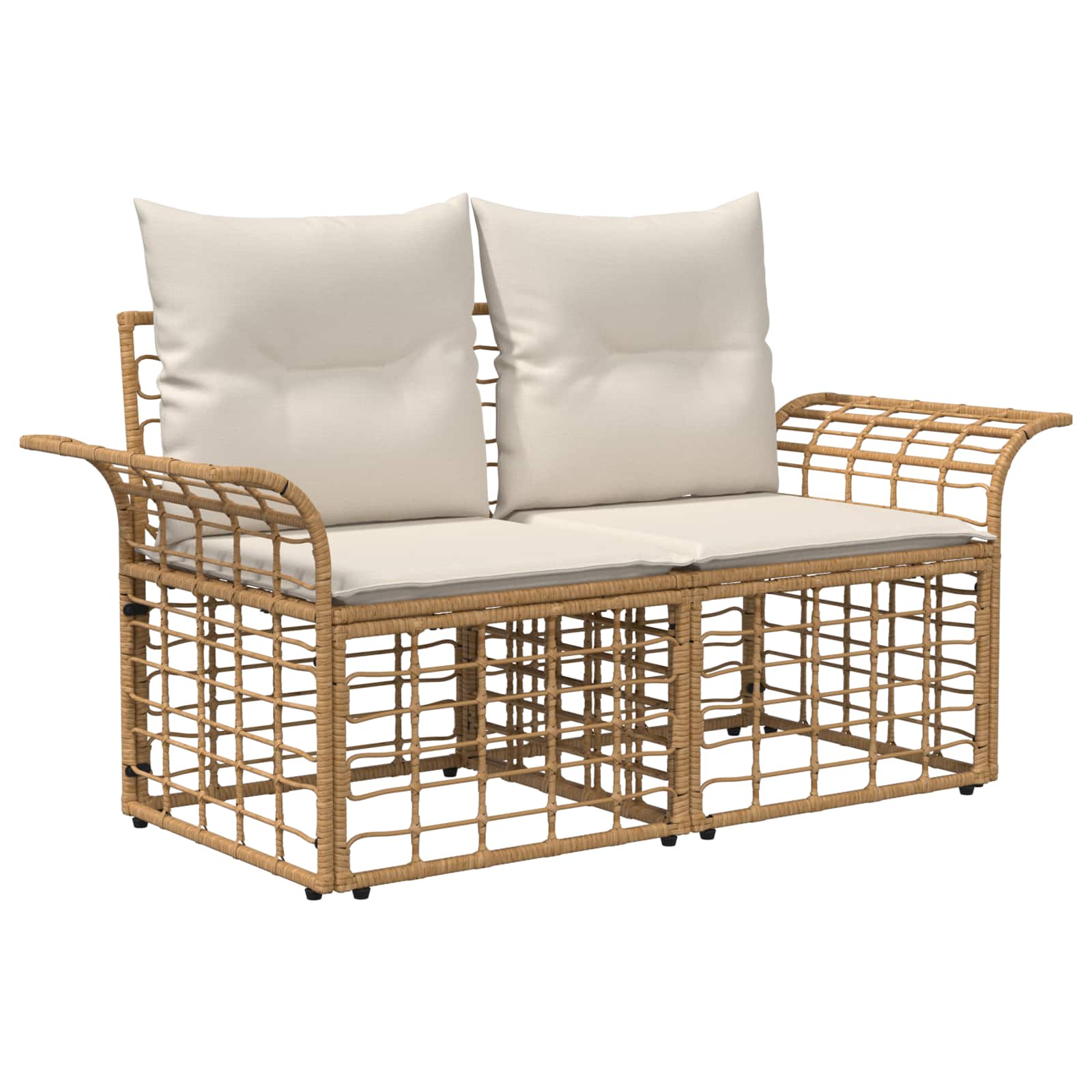 Set vanjskih sofa 9 pcs Prirodna i krema bijela poliratan