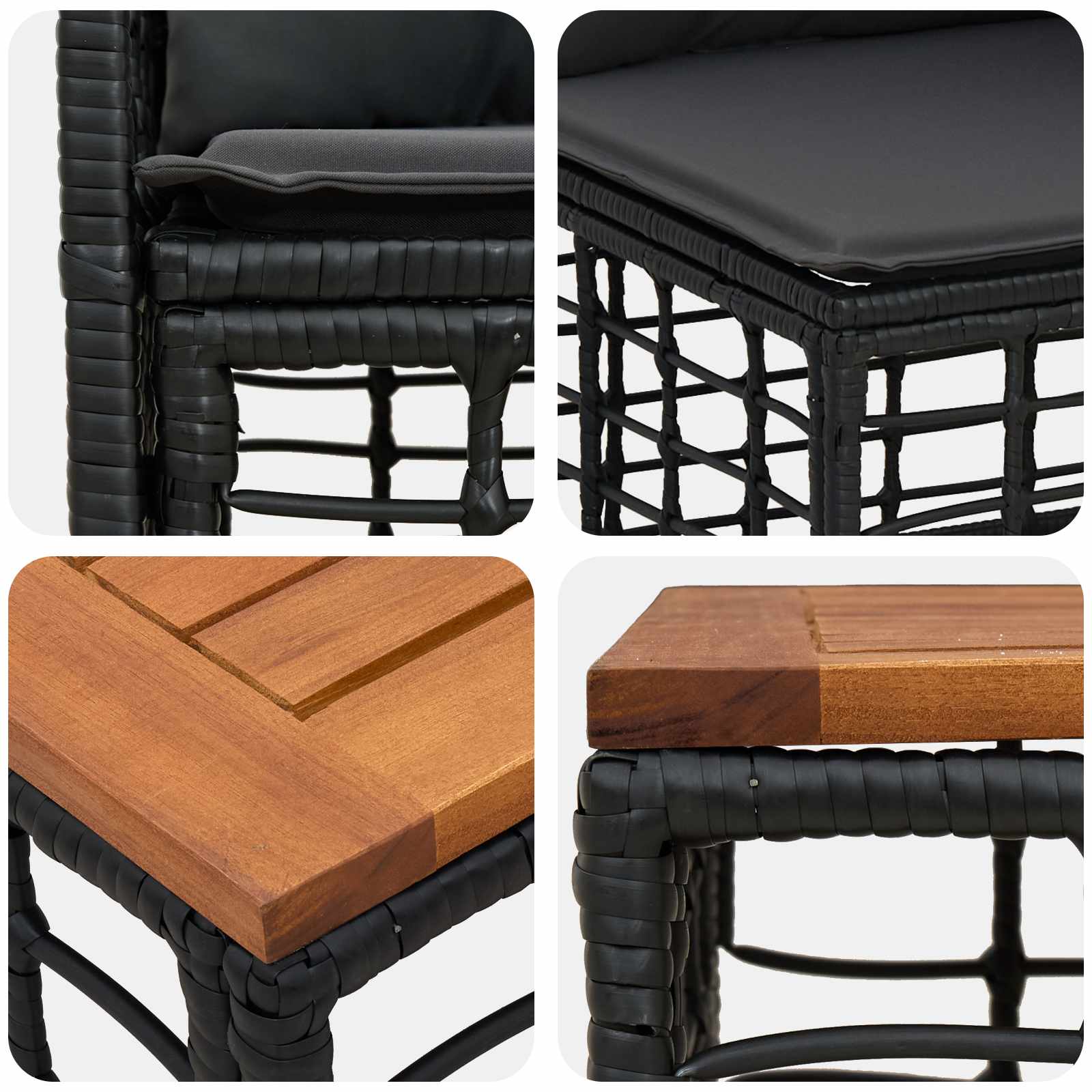 Set vanjskih sofa 14 pcs Crna i tamno siva Poliester