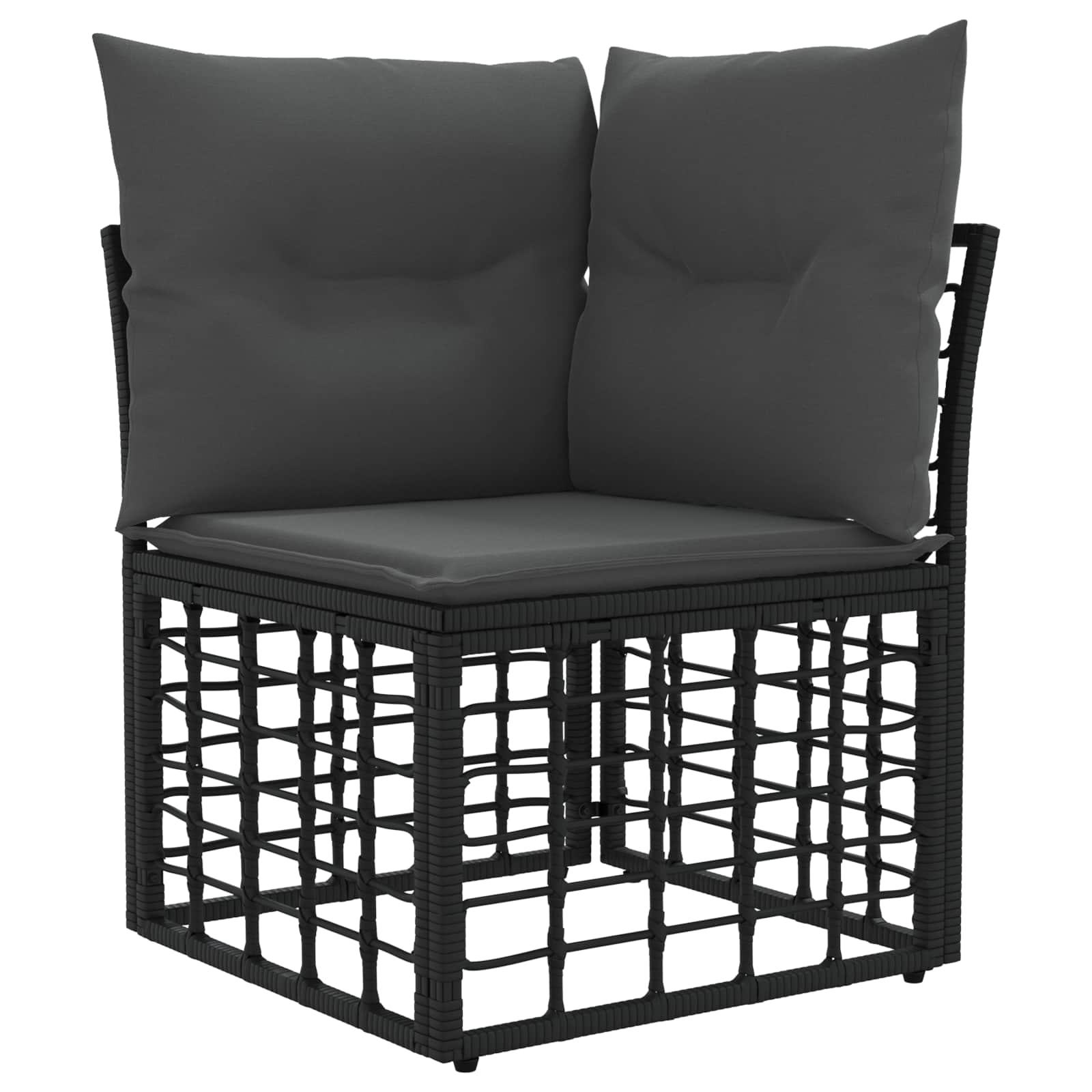 Set vanjskih sofa 14 pcs Crna i tamno siva Poliester