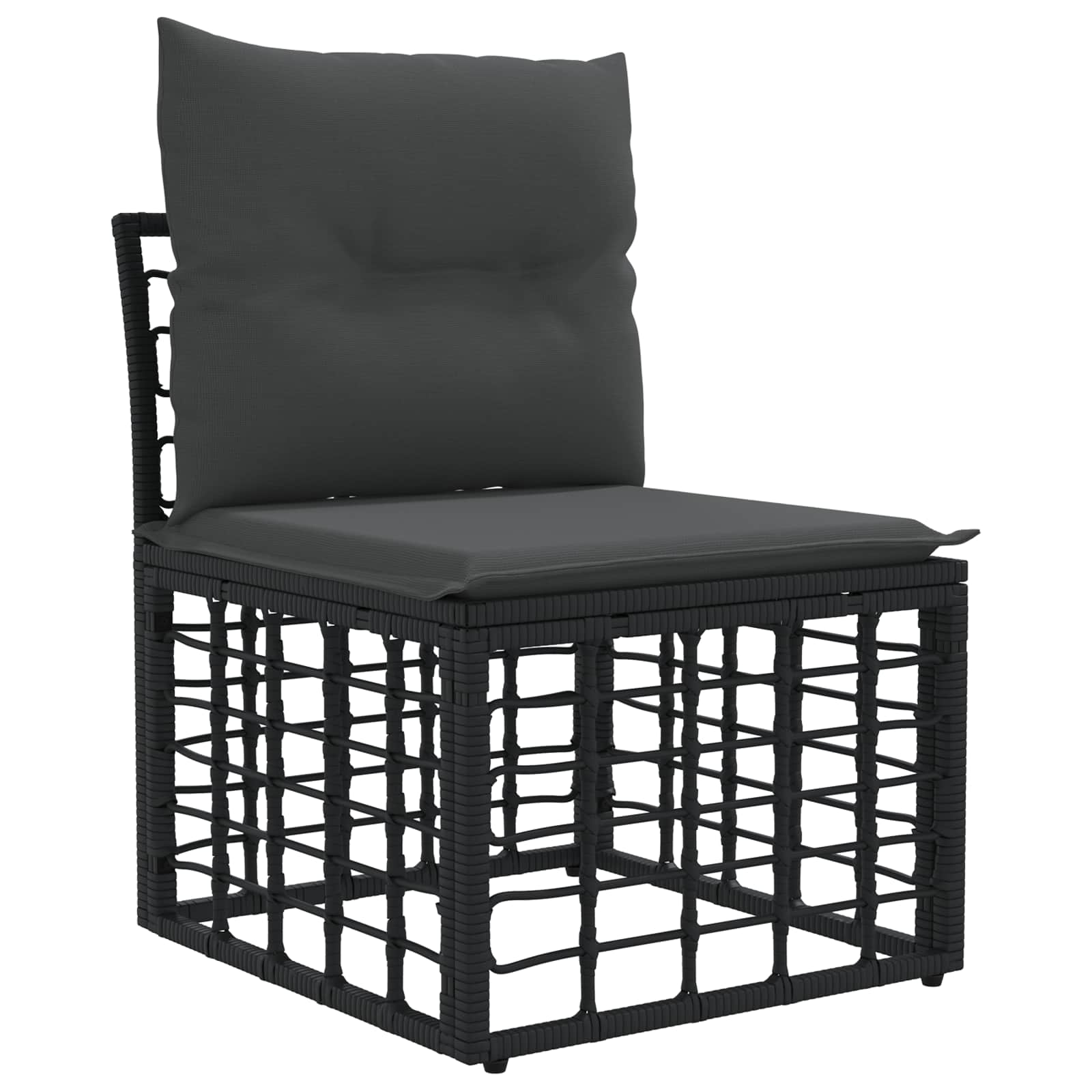 Set vanjskih sofa 14 pcs Crna i tamno siva Poliester