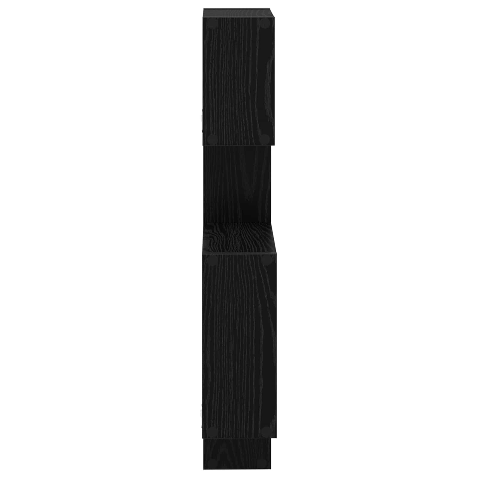 Police u obliku zida Zidna montaža Crna 64 x 13,5 x 91,5 cm