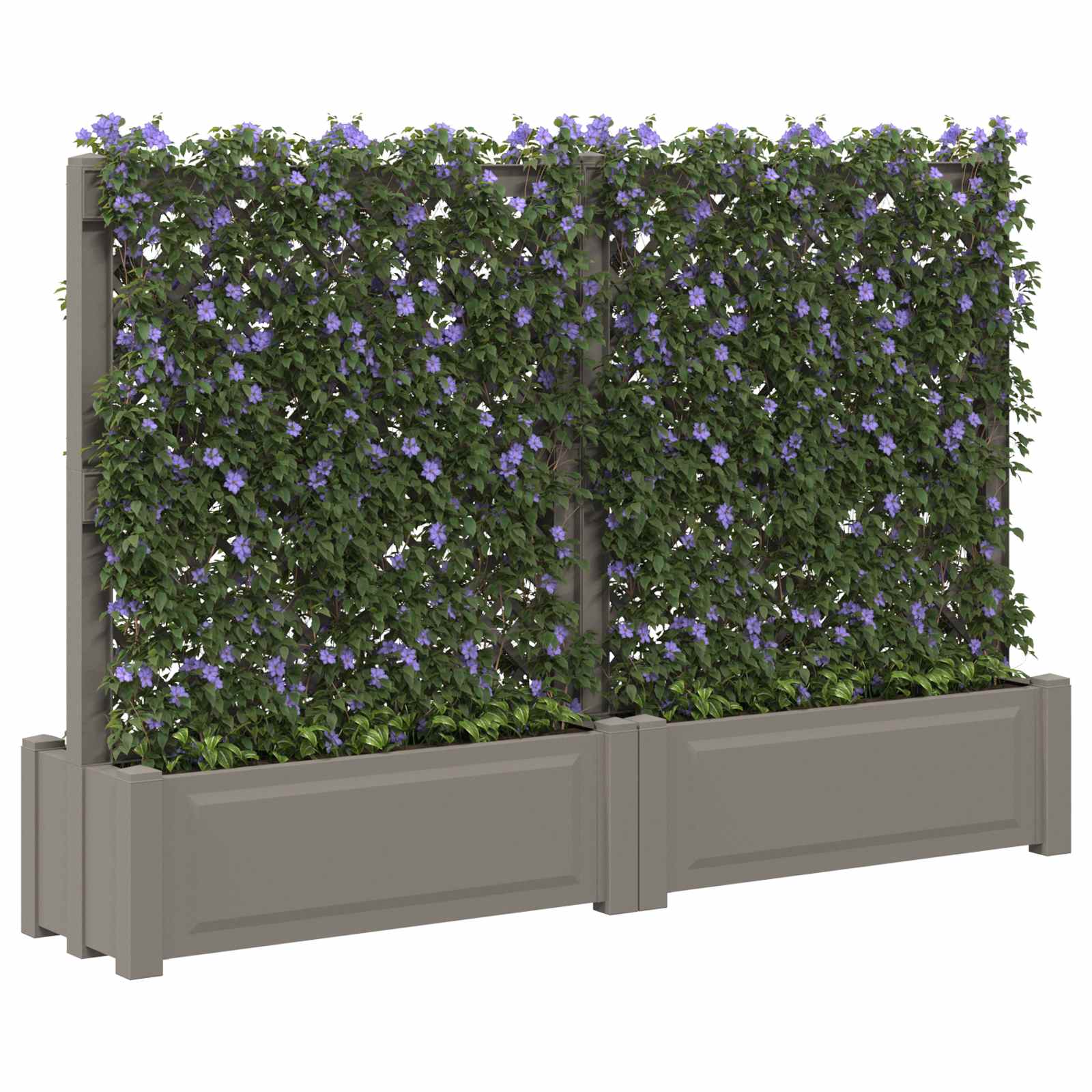 Velika saksija s rešetkom 2 pcs Siva 200 x 43 x 133,5 cm PP