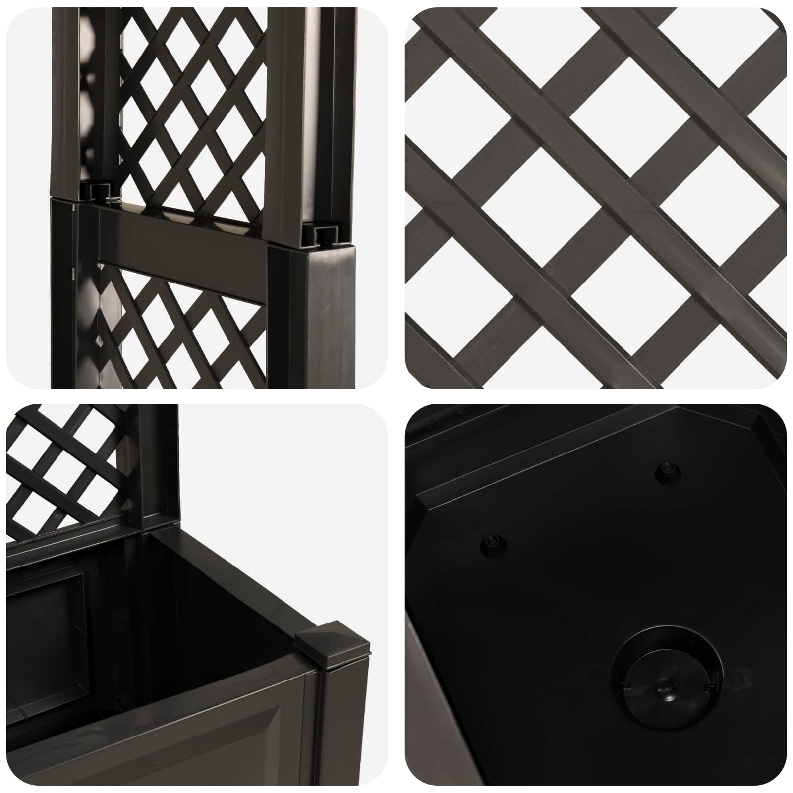 Roza arh s saksijom Antracit 168,5 x 43 x 207 cm PP