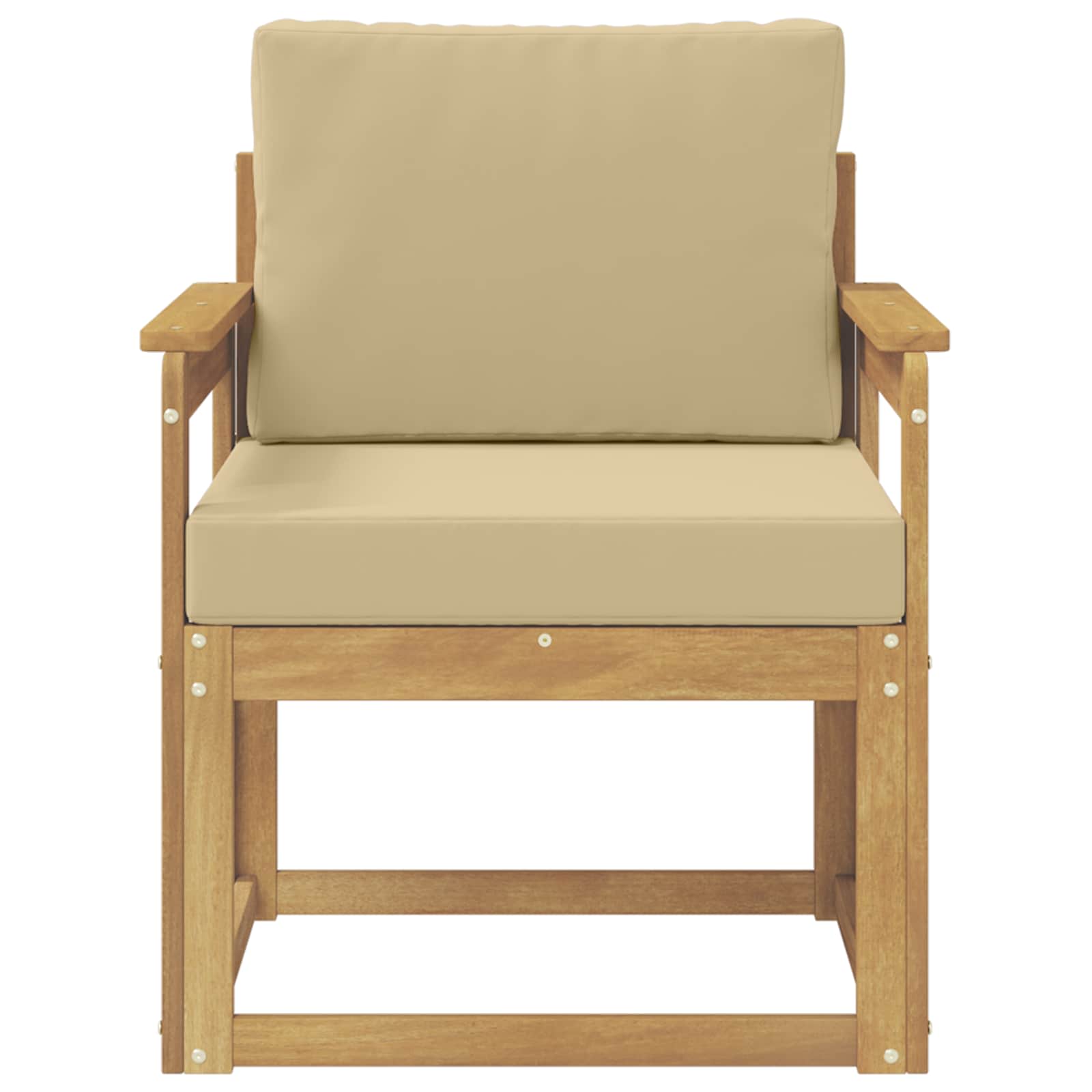 2 Komad Set vanjskih sofa Poliester Bijela i Bež