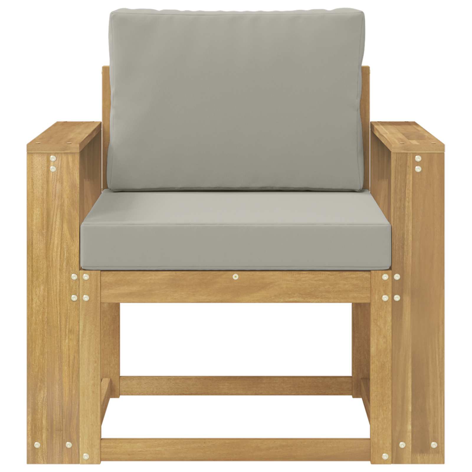 2 Komad Set vanjskih sofa Poliester Bijela i svijetlosiva