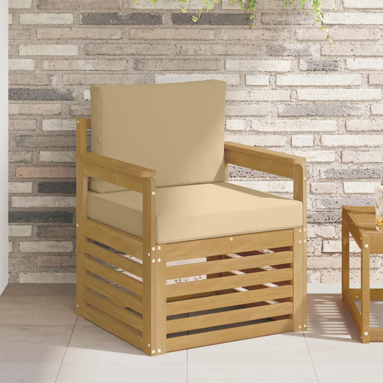 2 Komad Set vanjskih sofa Poliester Bijela i Bež