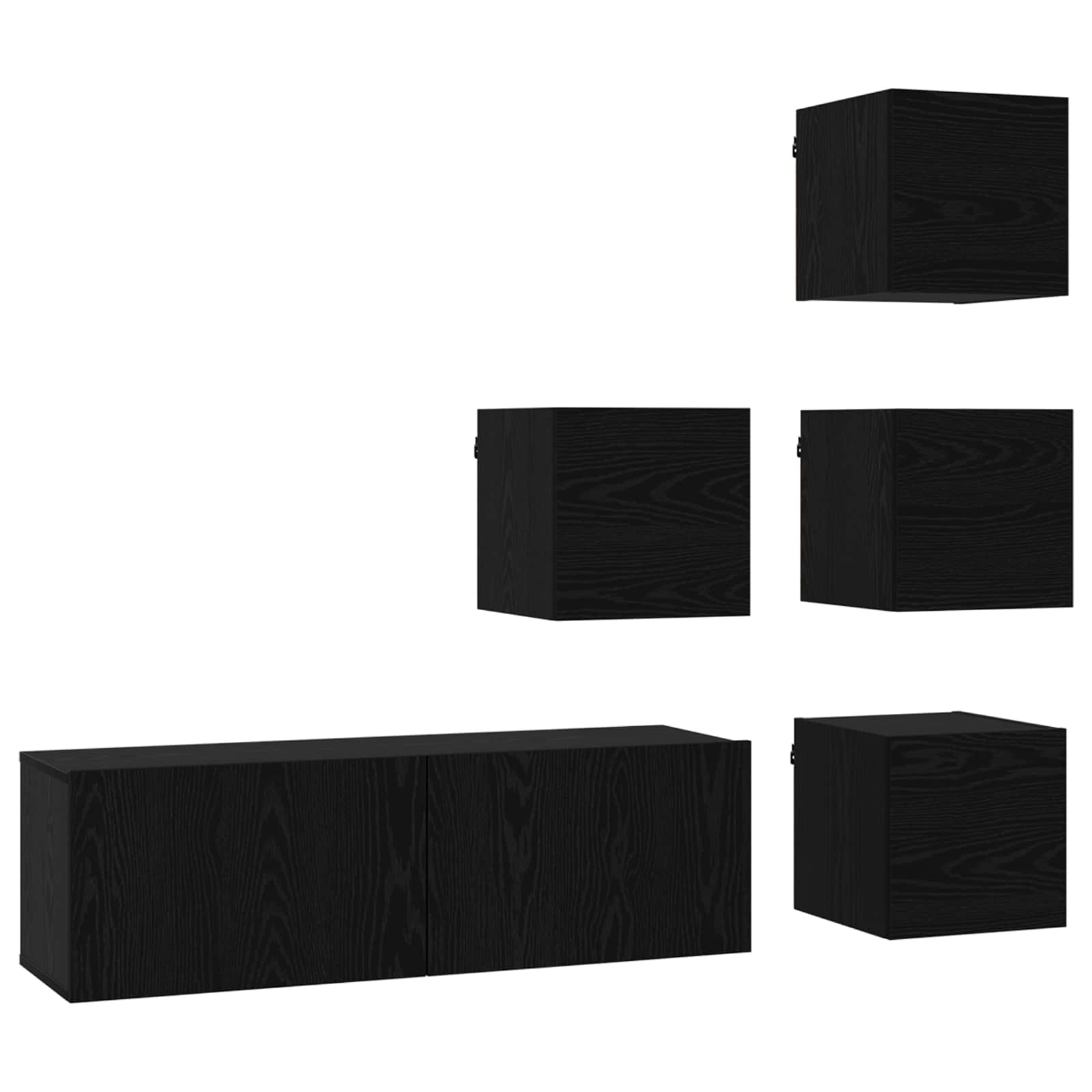 Set TV komoda 5 pcs 100 x 30 x 30 cm Crni hrast