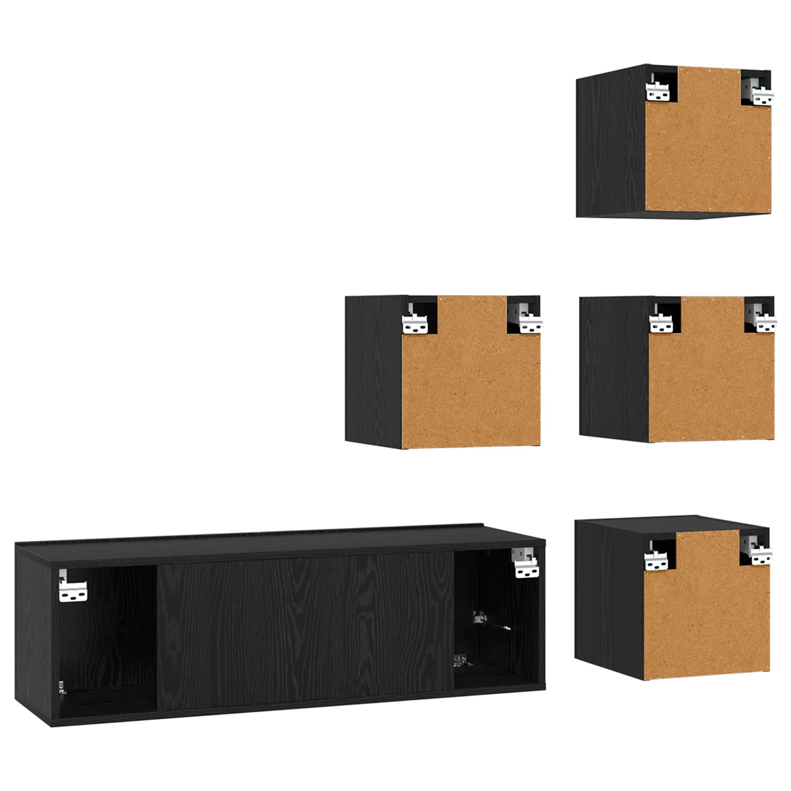 Set TV komoda 5 pcs 100 x 30 x 30 cm Crni hrast
