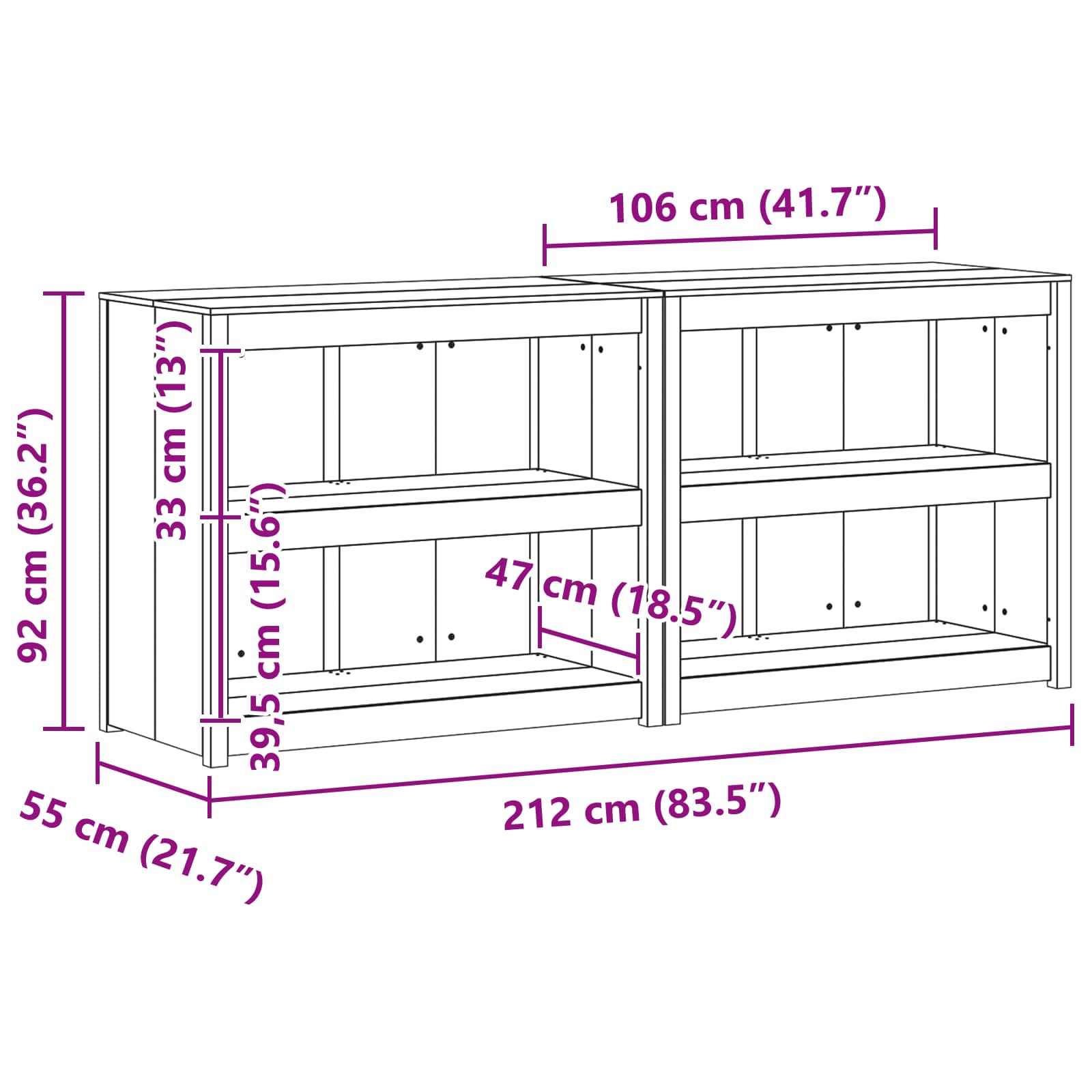 Vanjski kuhinjski ormarić MEPPEL 2 pcs Bijela 212 x 55 x 92 cm